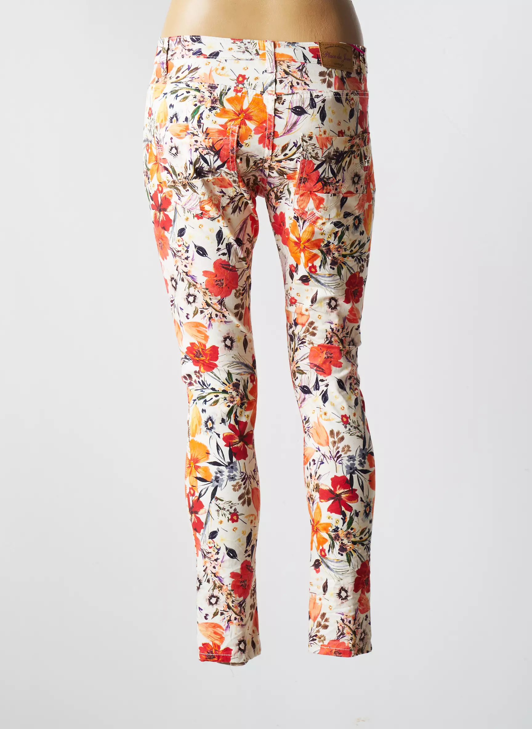 Place Du Jour Pantalons Slim Femme couleur orange