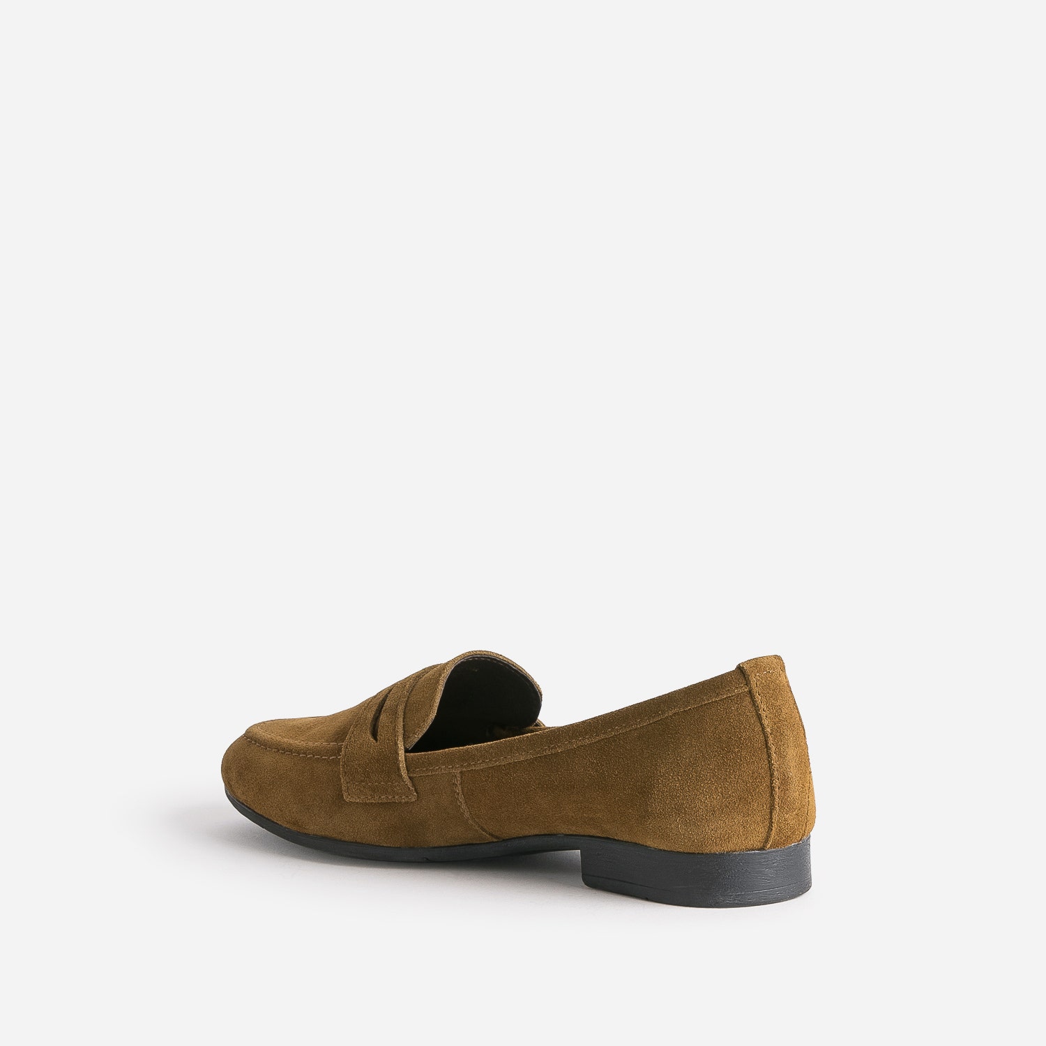 Mocassin marron en cuir velours