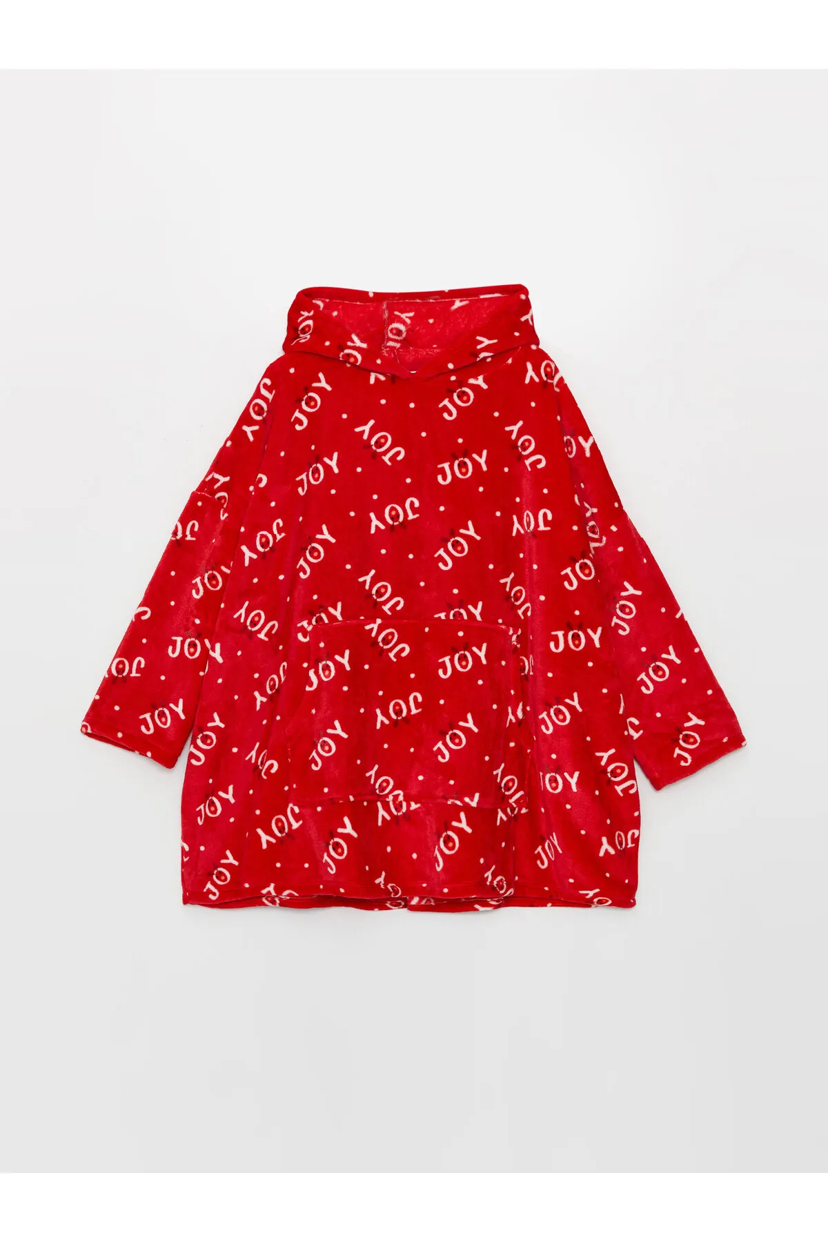LC Waikiki  Langärmliges Damen-Pyjamaoberteil mit Weihnachtsmotiv und Kapuze aus Plüsch