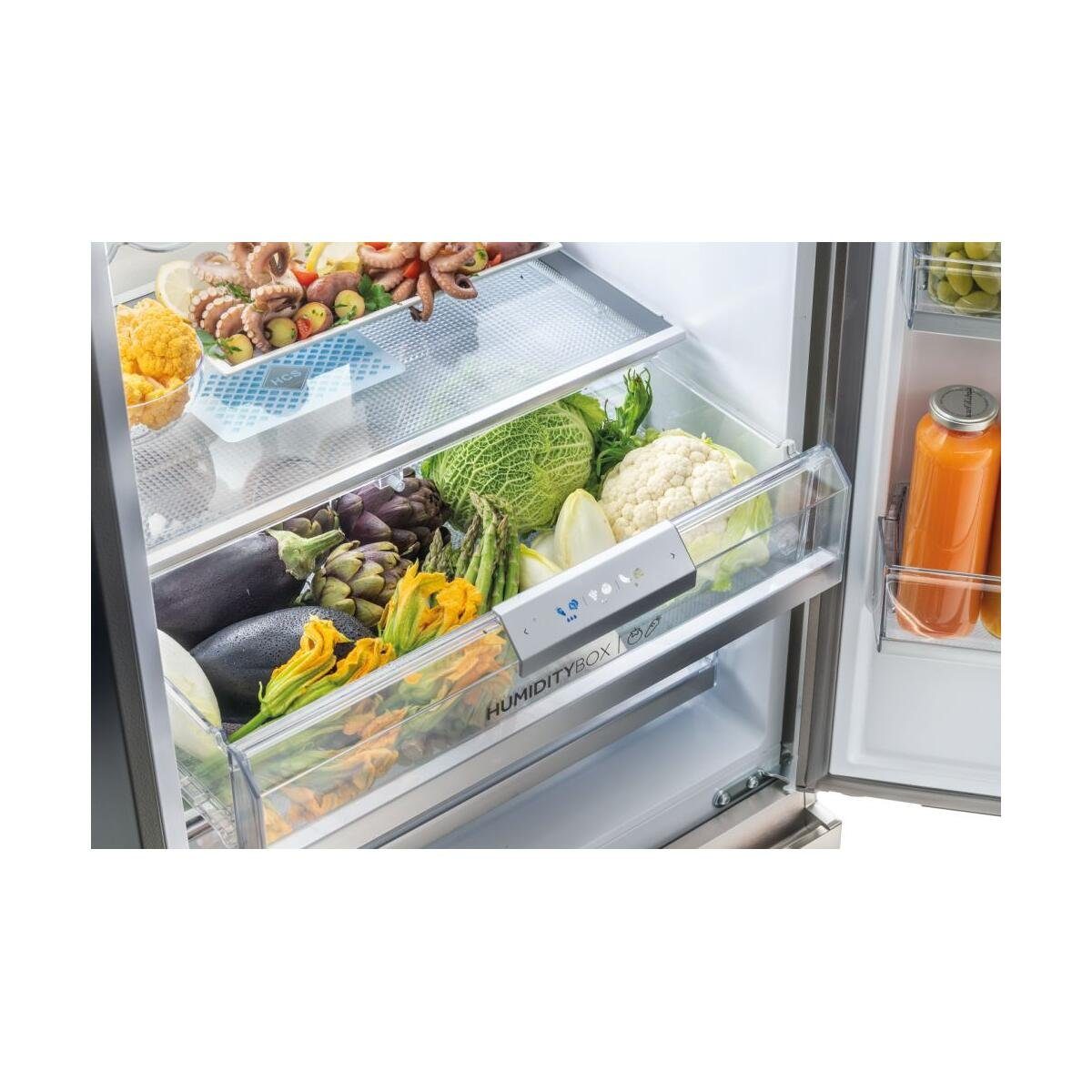 Haier Kühl-/Gefrierkombination HTR7720DNMP, Platinum Inox