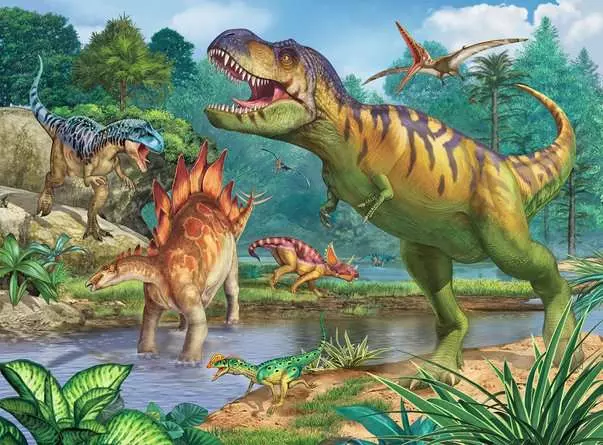 Kinderpuzzle ab 6 Jahren - Welt der Dinosaurier - 100 Teile