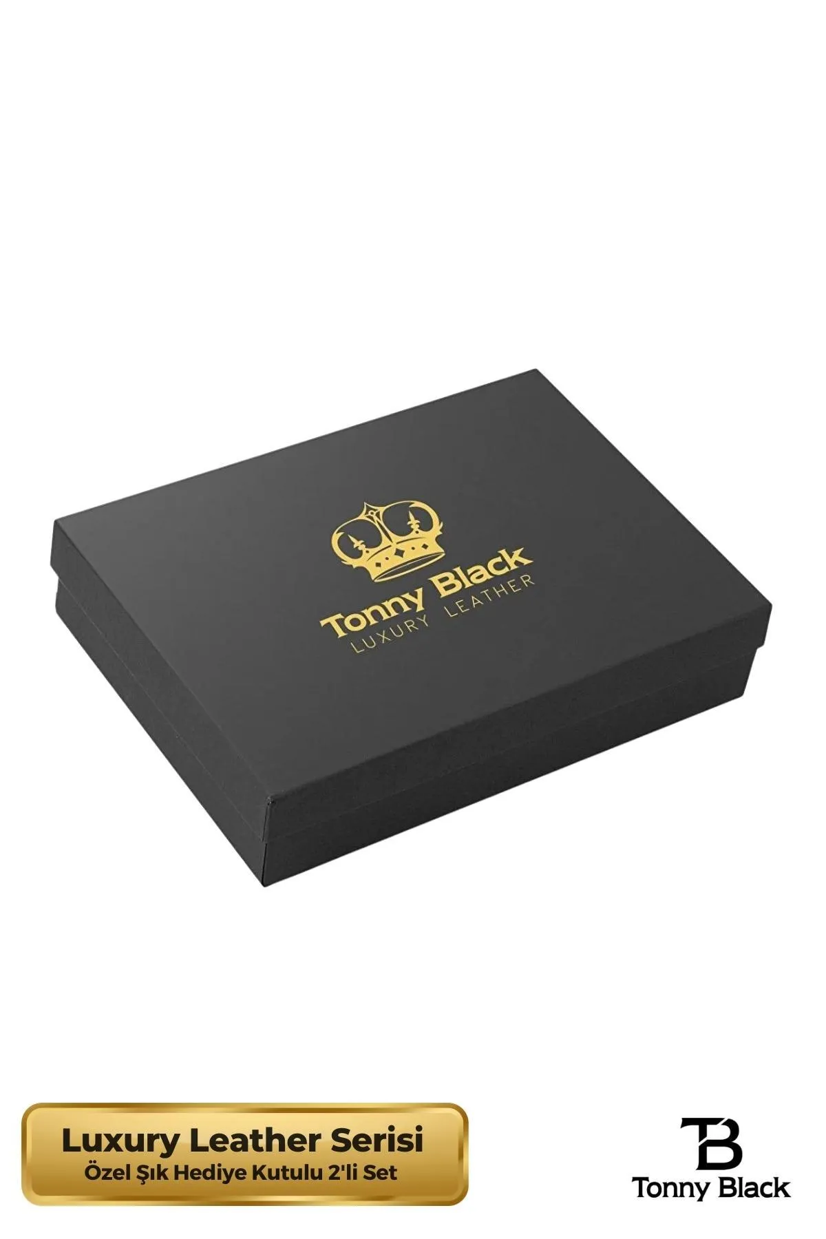 Tonny Black  Originales 3-teiliges Herren-Set in besonderer Geschenkbox, luxuriöses Geschenk für den Bräutigam, stilvoller Ledergürtel, Geldbörse und Kartenhalter