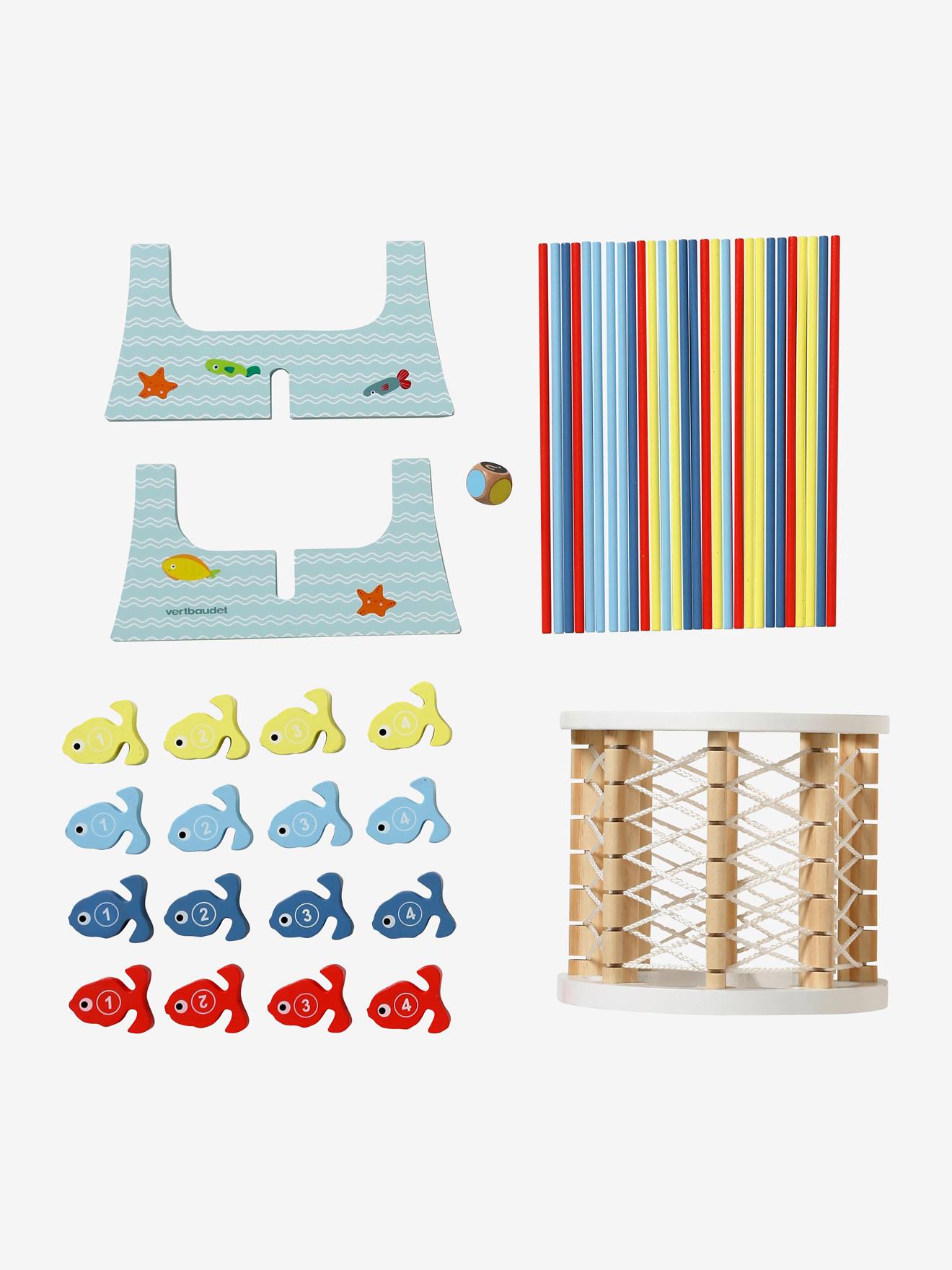 Jeu d'adresse poissons en bois FSC® multicolore