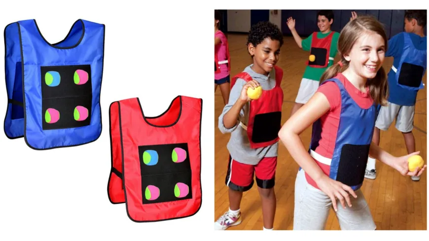 Izzy-Sport - Kinder Klettball-Westen mit 12 Bällen