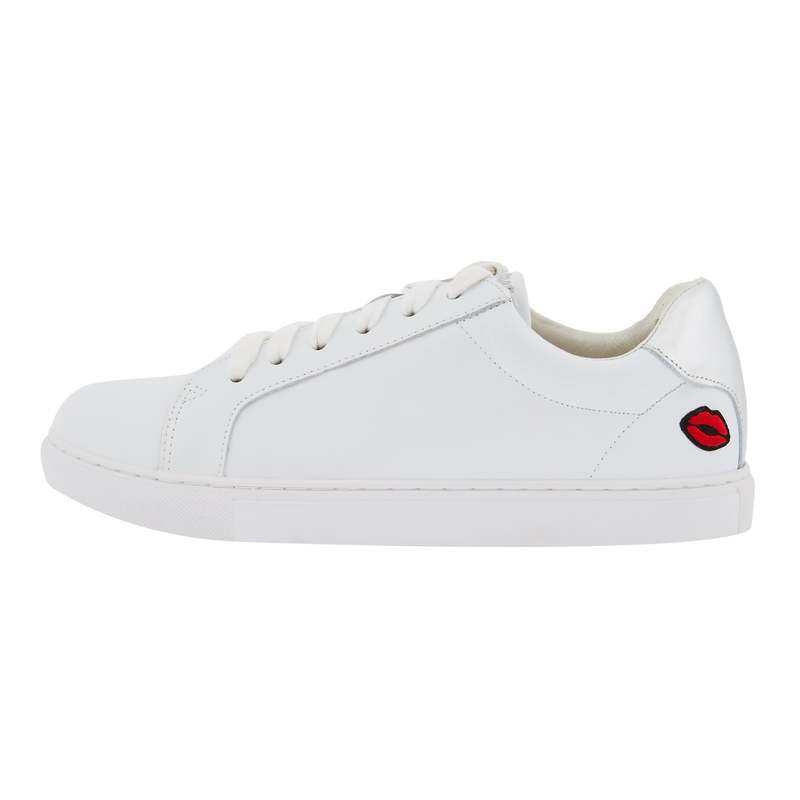 Baskets en cuir Simone petit amour argent