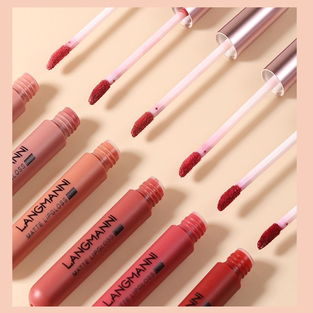 POCHUMIDUU Lippenstift-Set 6 Lippenstifte Matte Velvet Matte Lip Gloss Set, 6-tlg., Kosmetische Geschenksets