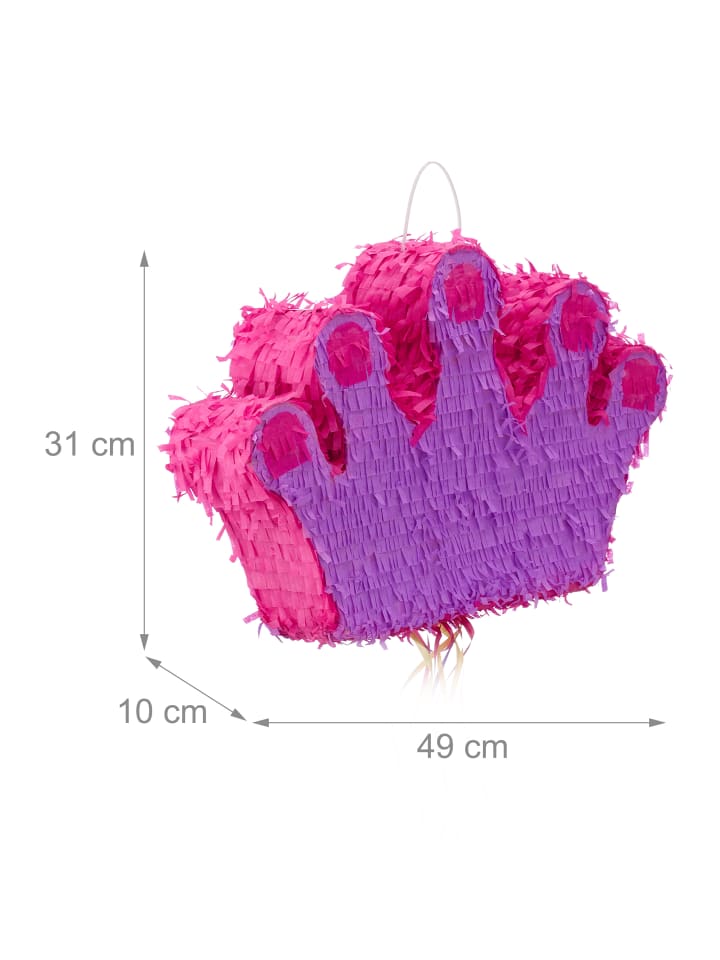 relaxdays Pinata Krone in Lila/Pink günstig kaufen onesize