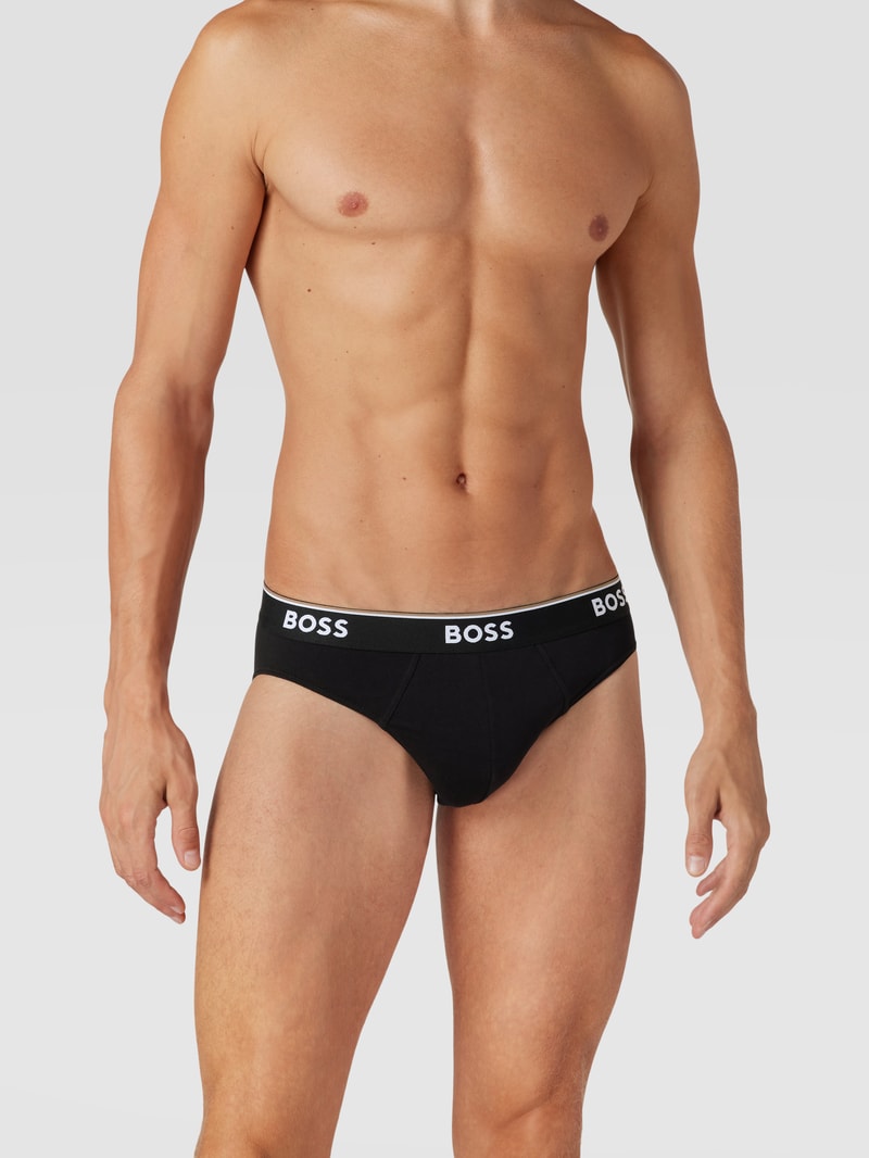 Slip mit Label-Details im 3er-Pack Modell 'Power' in schwarz