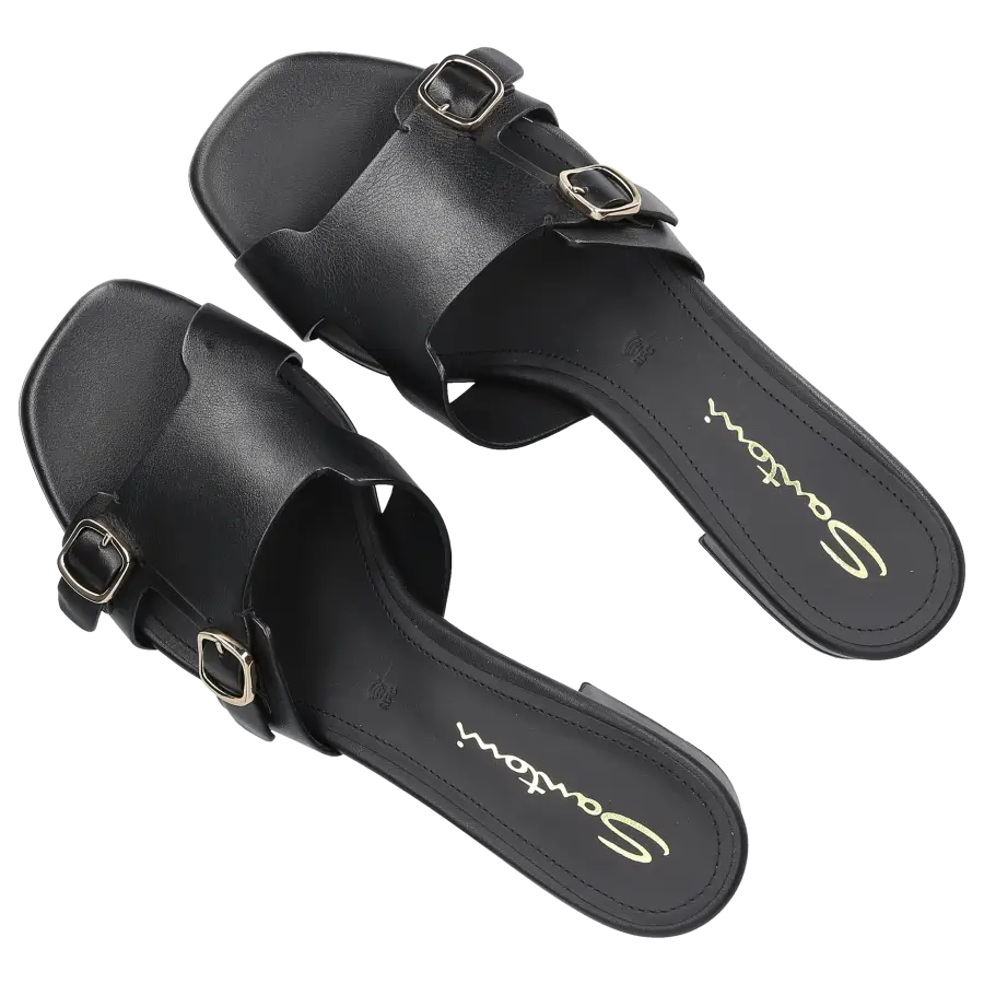 Santoni - Pantoletten 70987 Kalbsleder - schwarz