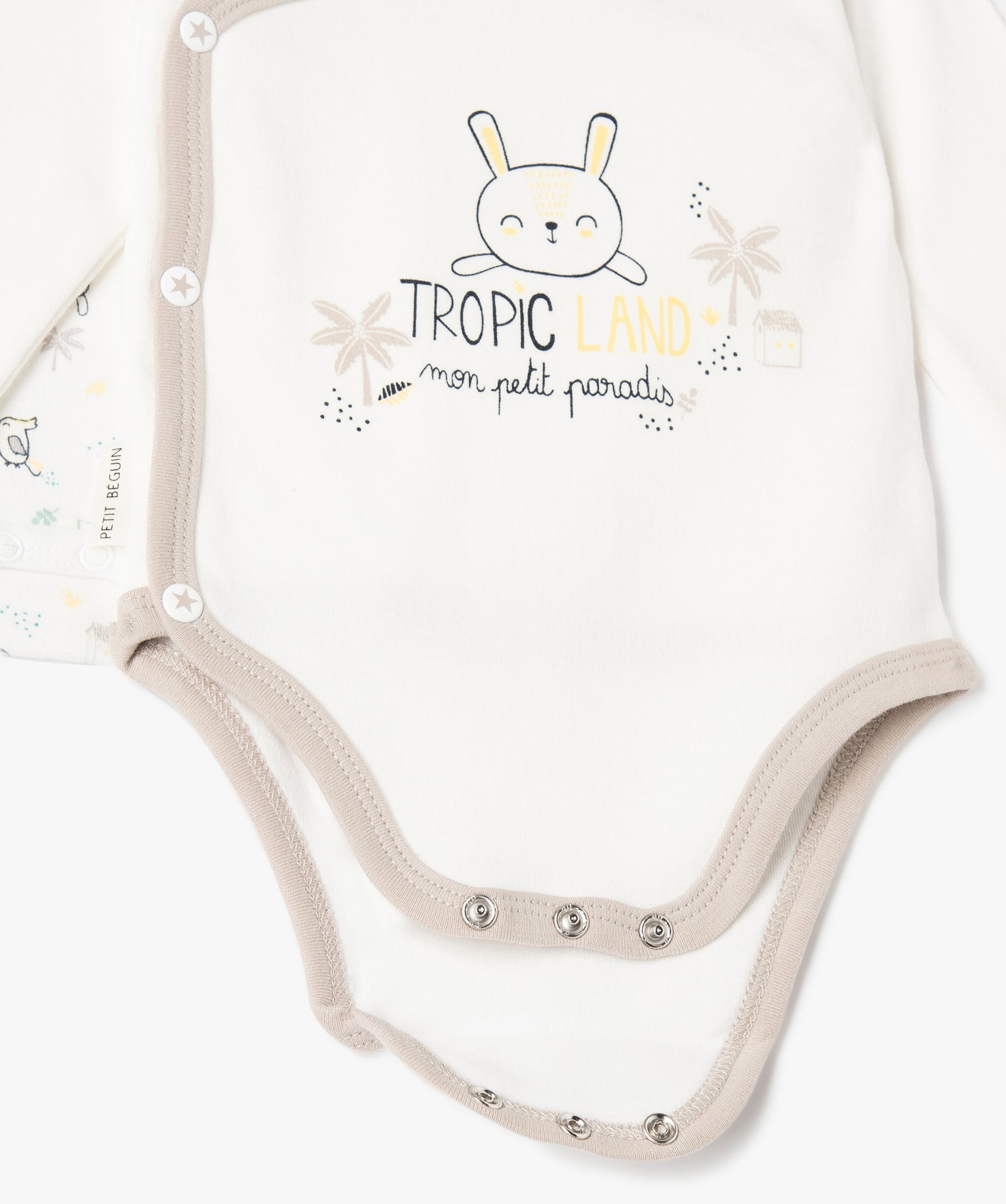 Body bébé imprimé à manches longues et fermeture croisée (lot de 2) - Petit Béguin