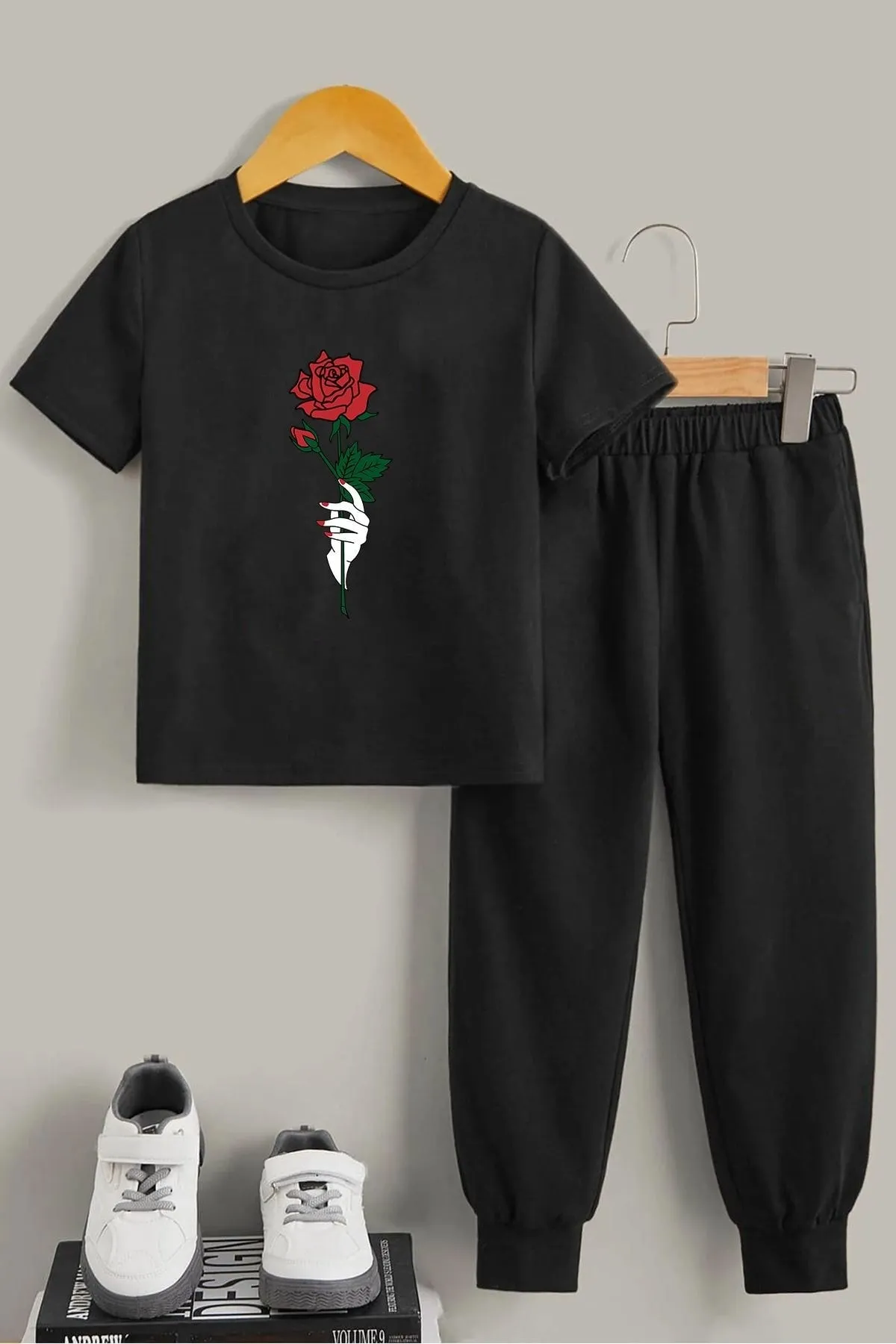 uyguntarz  Kids Rose Bottom – Top-Trainingsanzug-Set