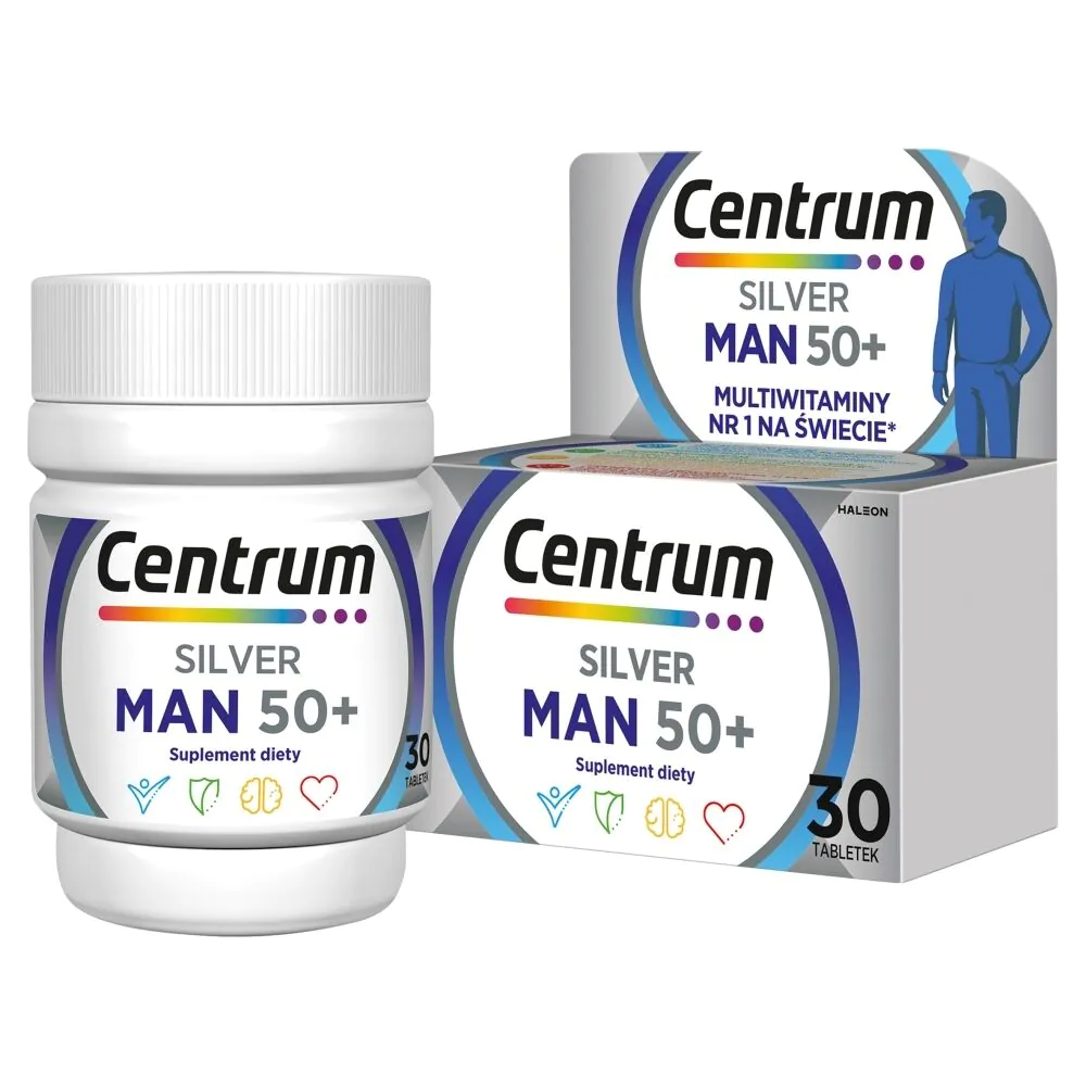 „Centrum Silver Man 50+“ maisto papildas su vitaminais ir mineralais tabletėse