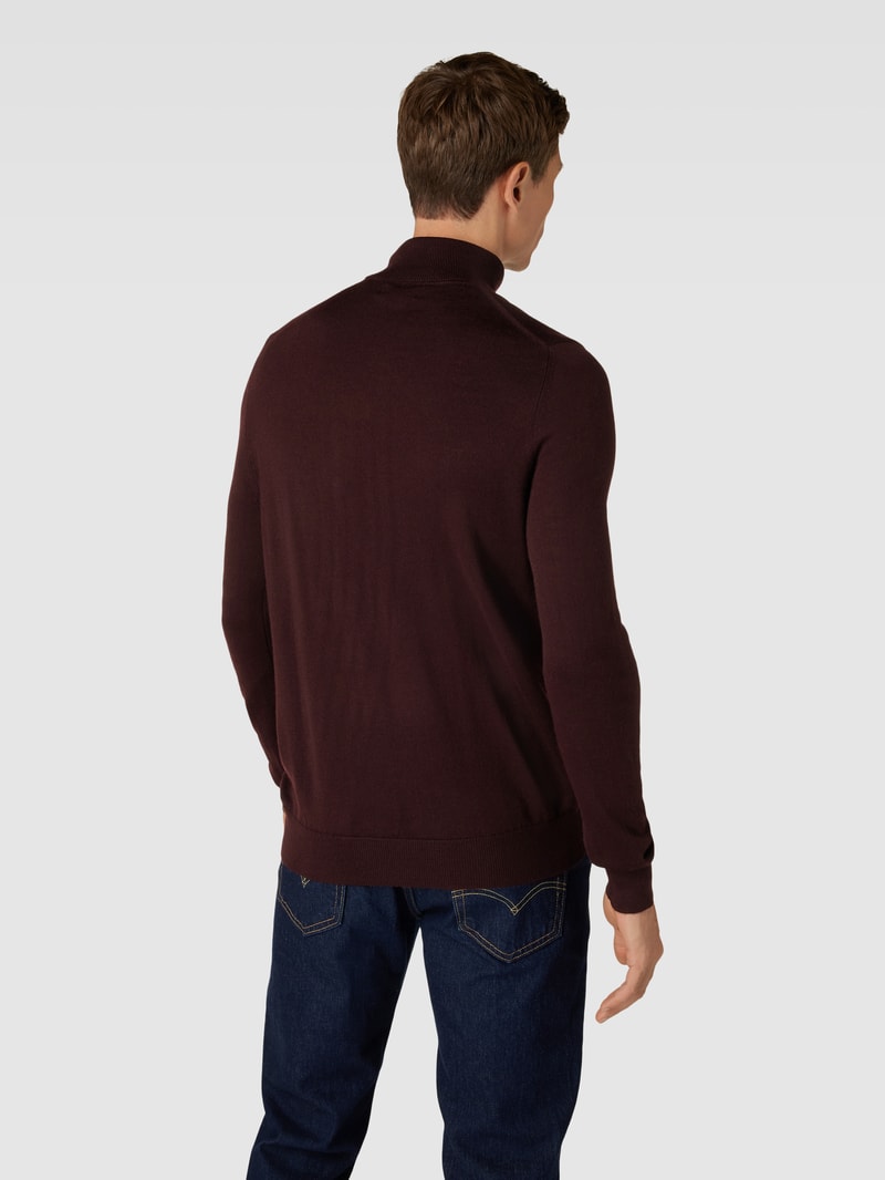 Pullover mit Stehkragen in bordeaux rot