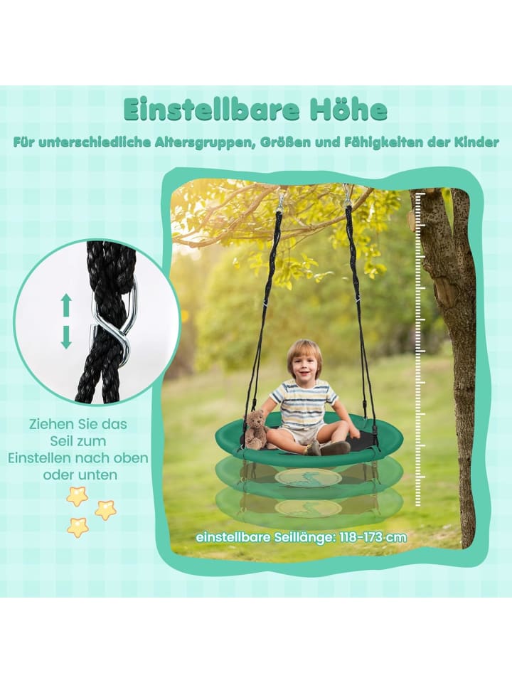 COSTWAY Nestschaukel Ø100cm ab 3 Jahre in Grün günstig kaufen onesize