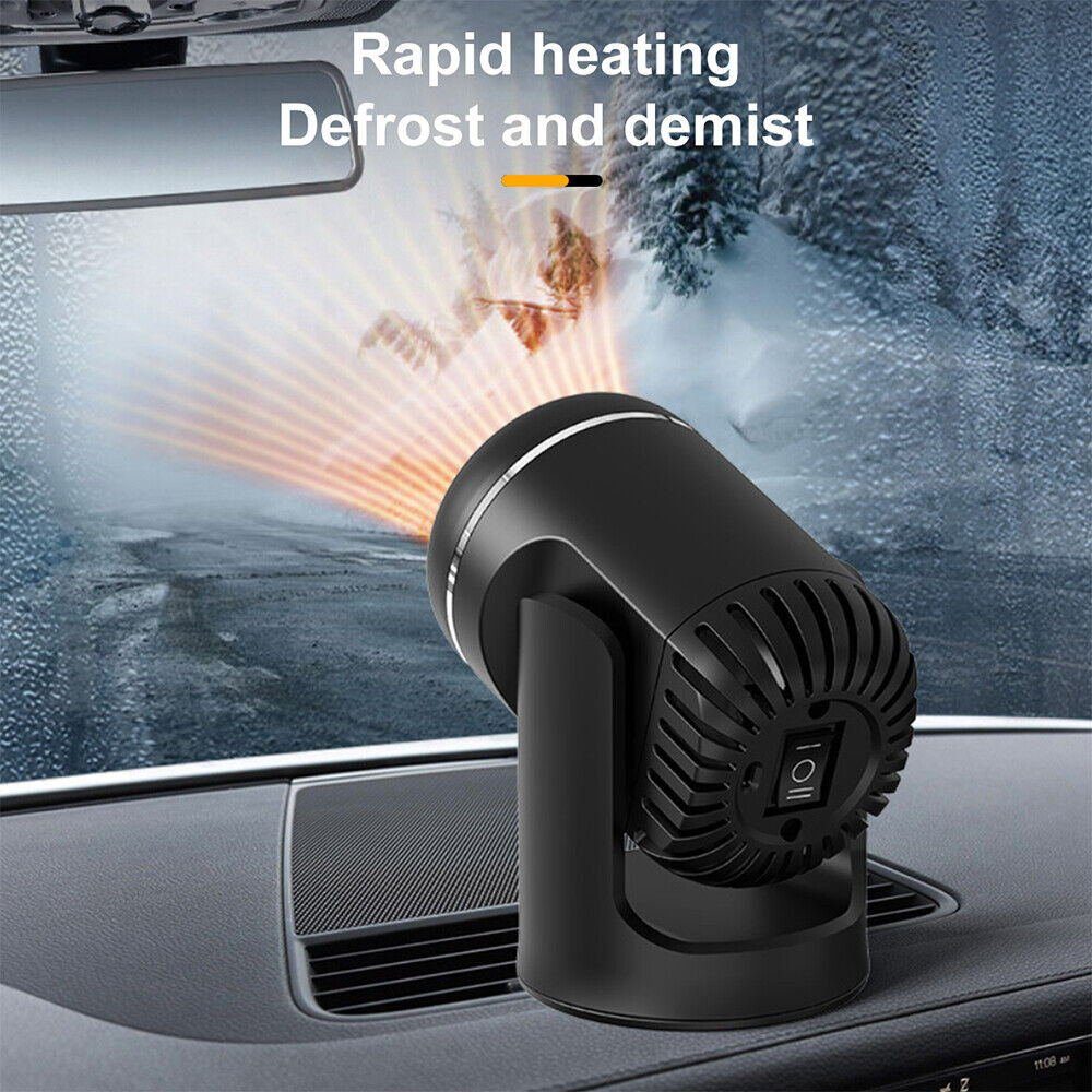 meeteu Heizlüfter 12V 200W Auto Heizung Luftheizung Defroster, 2 in 1 KFZ Truck Heizlüfter, Tragbare, 360° drehbar