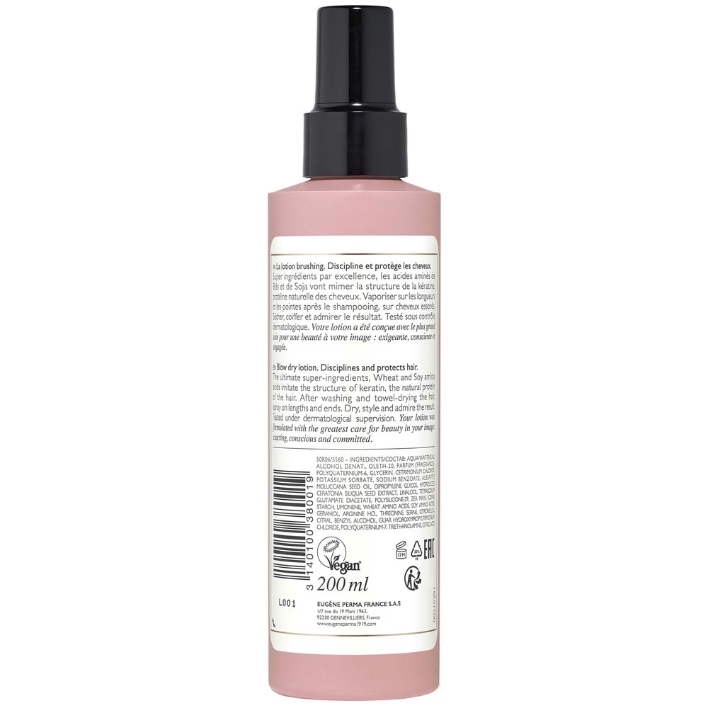 Eugène Perma 1919 Lotion Brushing Soin disciplinant sans rinçage pour cheveux épais, bouclés, frisés