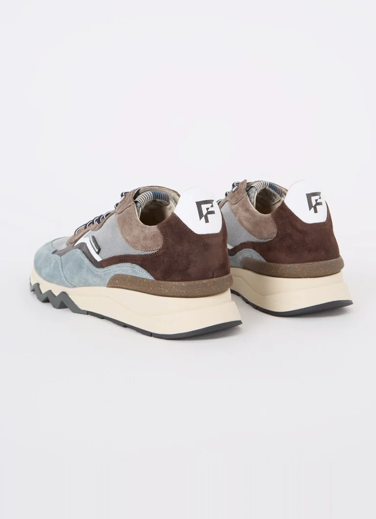 Floris van Bommel De Zager 18.26 suede sneaker with mesh details