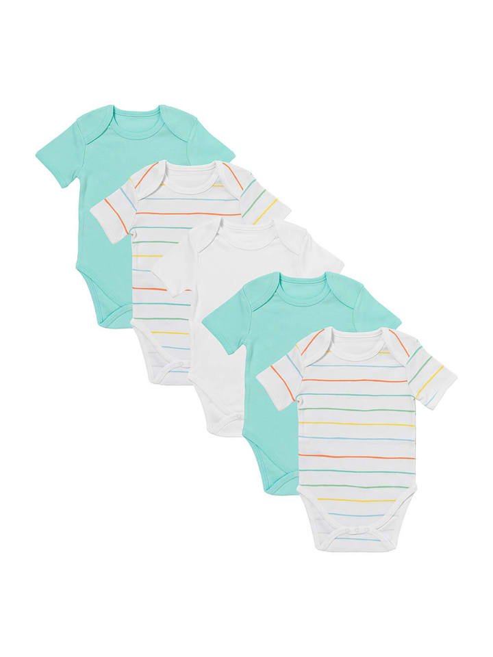 Schlummersack Bio Baby-Bodys kurzarm 5er-Pack in Weiß günstig kaufen