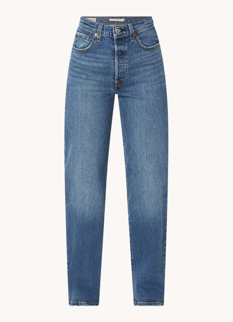 Levi's džínsy s vysokým pásom a rovnými nohavicami v tmavom vypranom stave