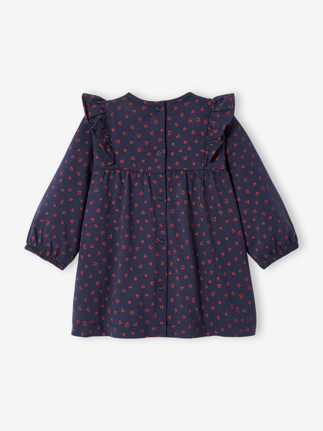 Robe à volants bébé en jersey BASICS rose poudré