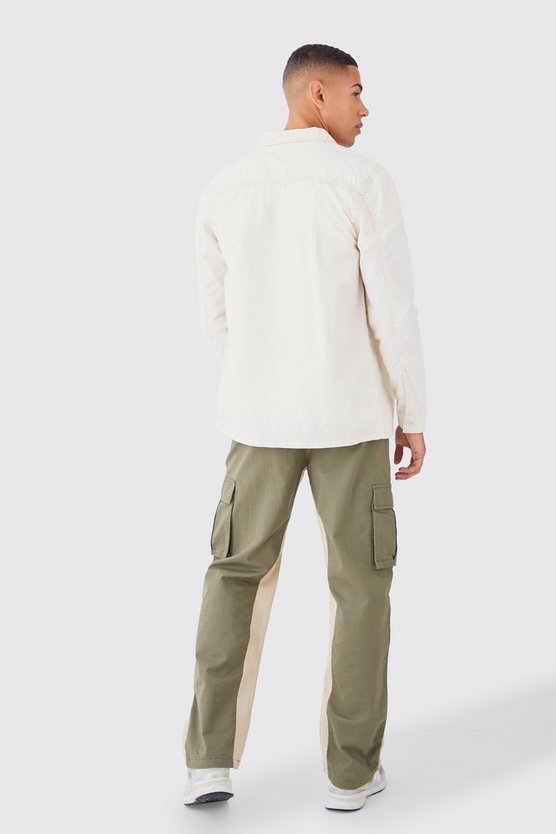 Langärmliges Twill Hemd mit Reißverschluss