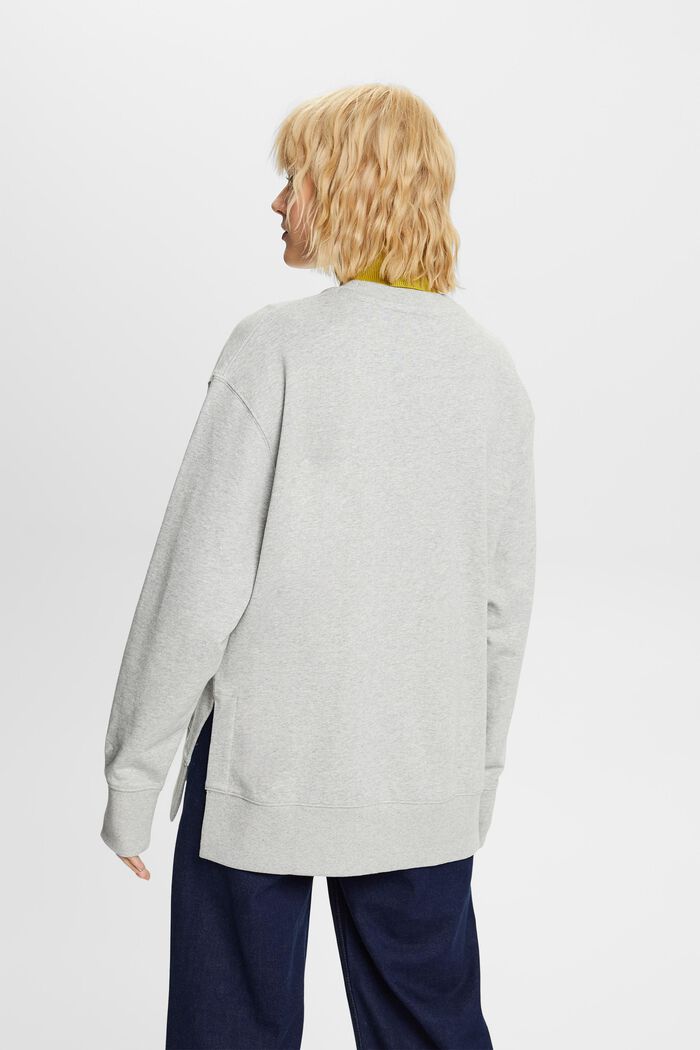 Oversized Rundhals-Sweatshirt mit geschlitztem Saum
