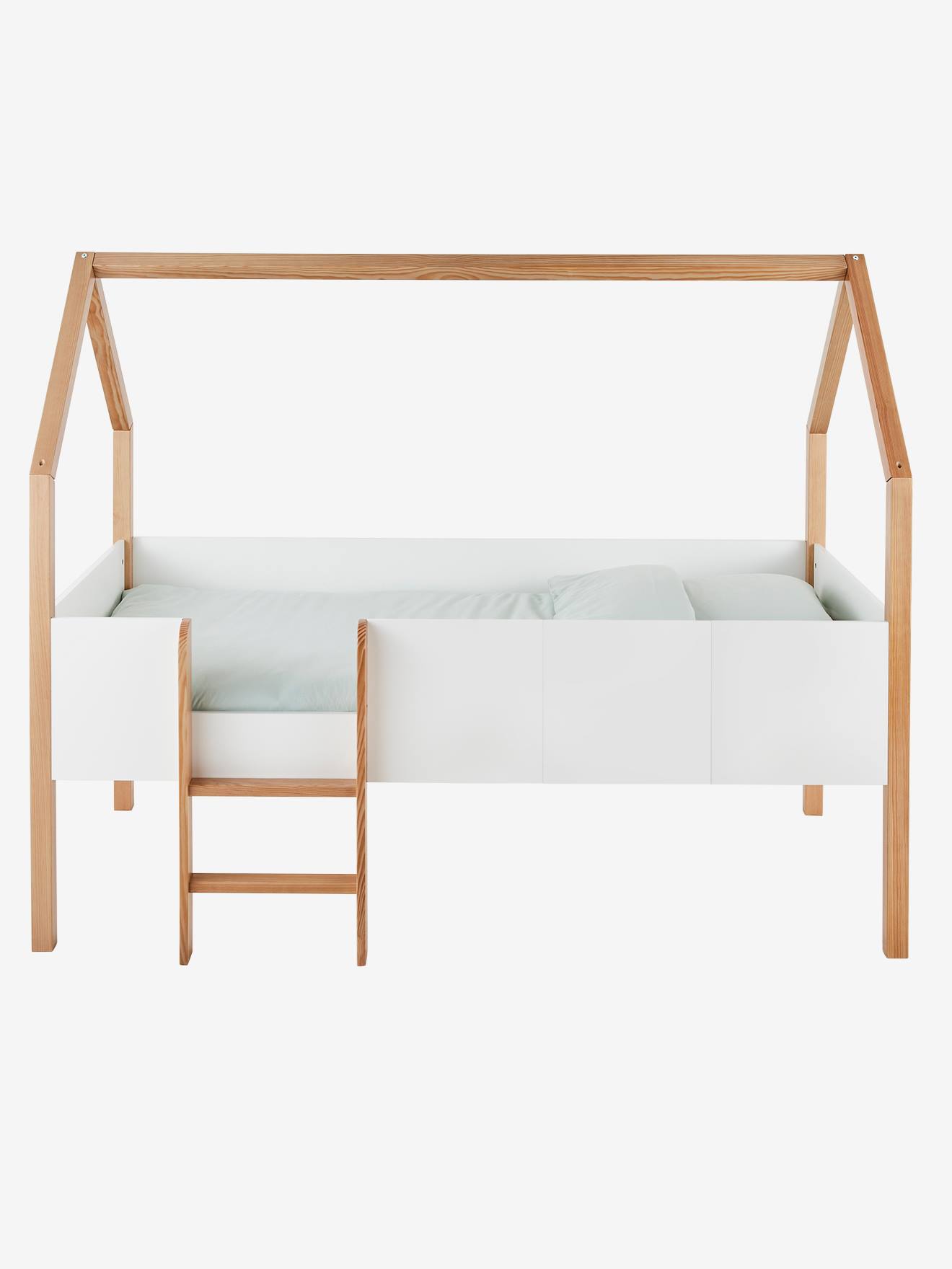 Vertbaudet Kinderzimmer Hausbett mit Rutsche KOKOSNUSS - weiß