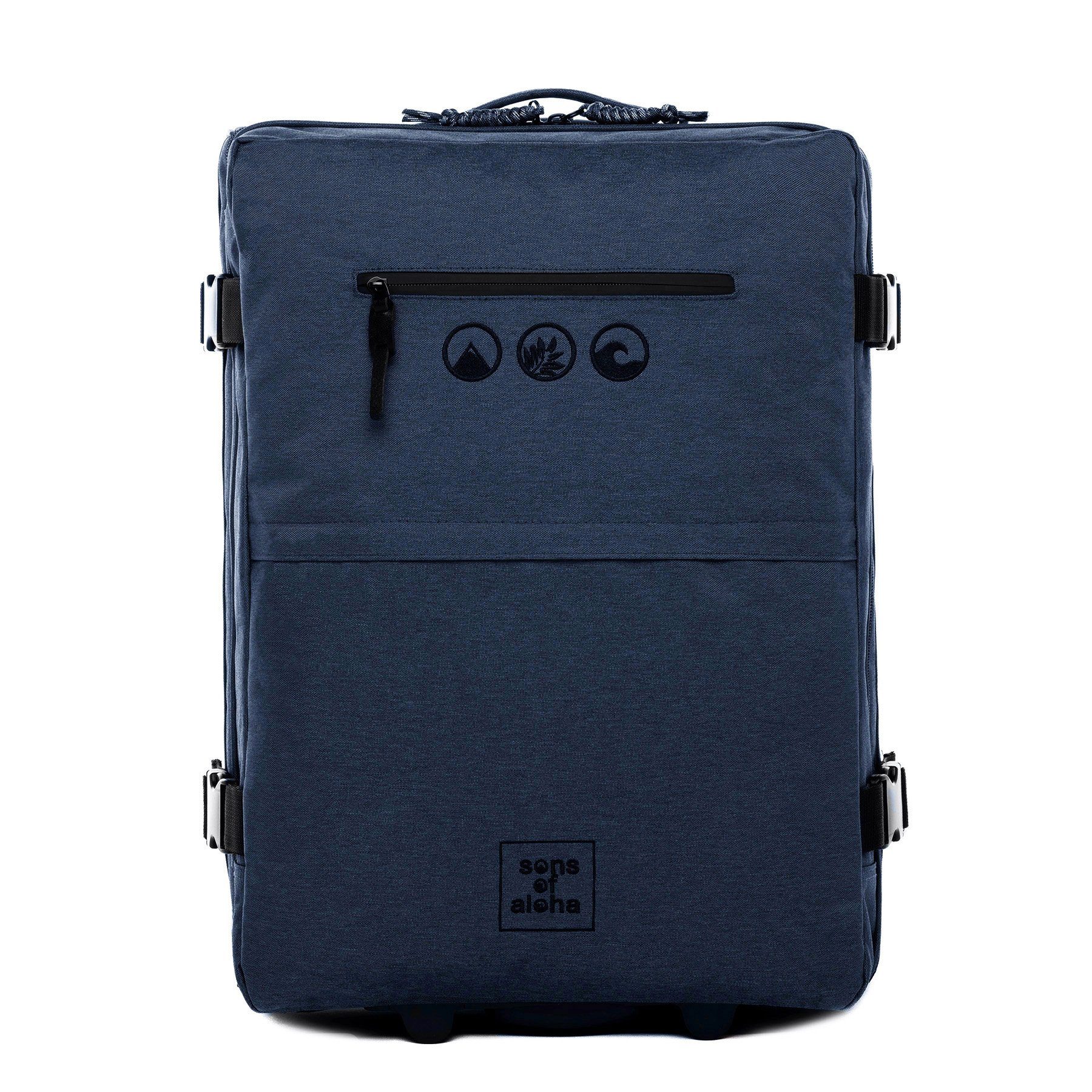SONS OF ALOHA Koffer Trolley Carry-on und Rucksack Kane, 2in1 Hybrid Handgepäck Koffer 2 Rollen & Rucksack aus Plastikflaschen