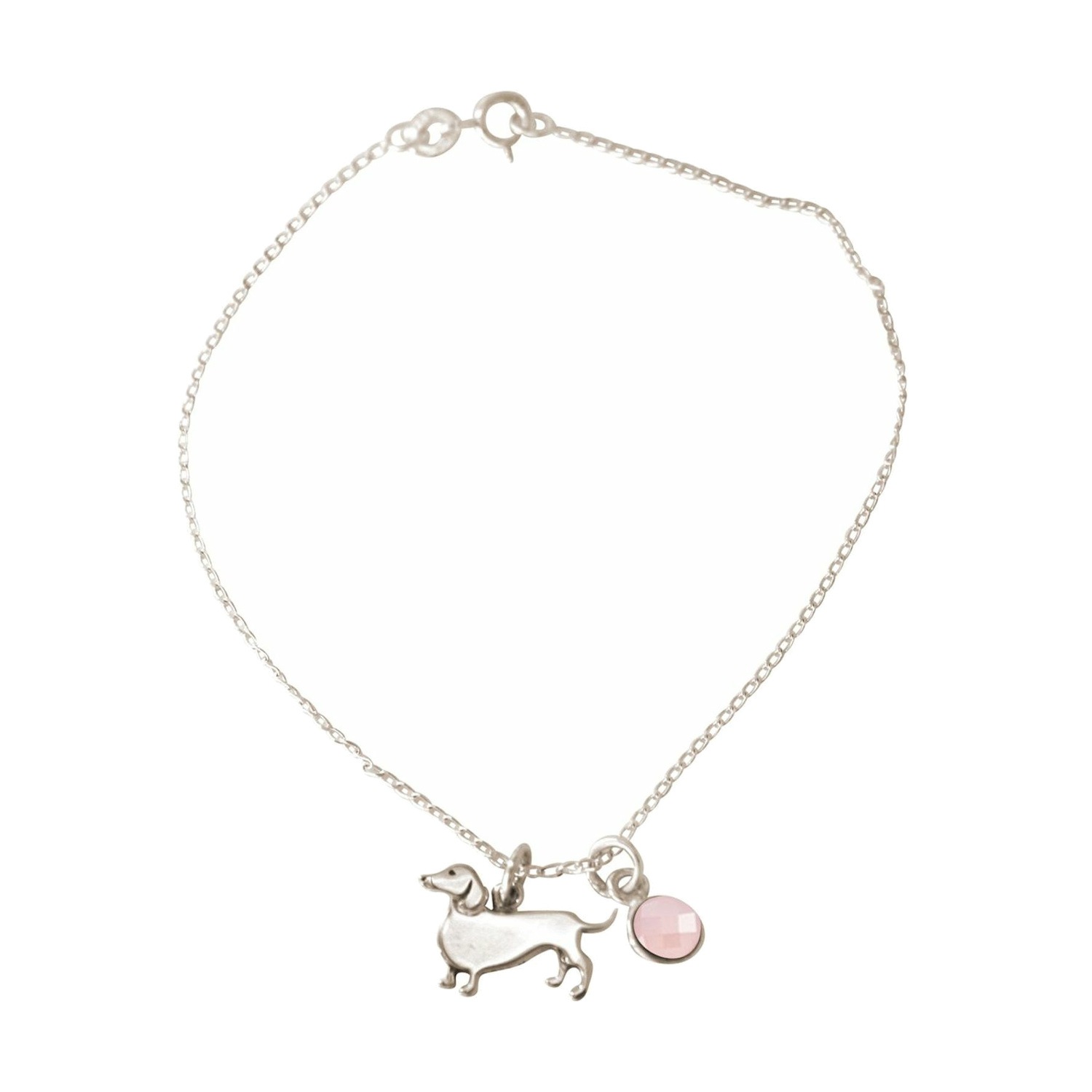 Armband 'DACKEL DACHSHUNDRosenquarz'