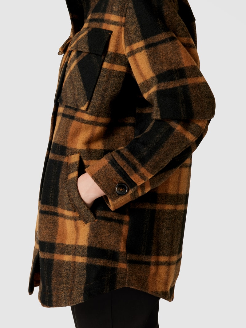 Hemdjacke mit Karomuster Modell 'Check' in camel meliert
