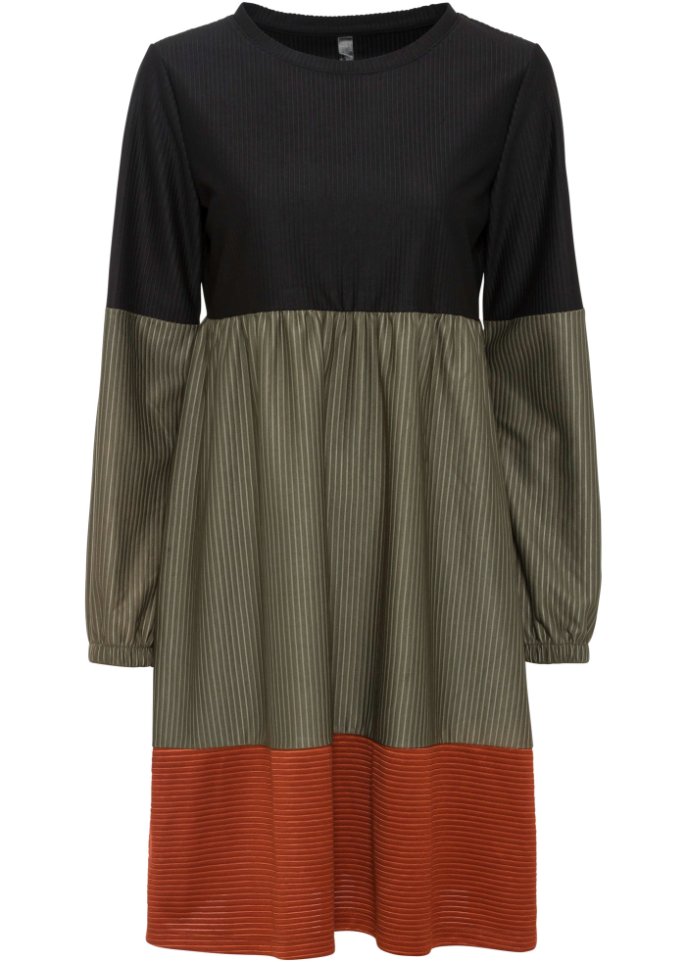 Stufenkleid in Rippstruktur