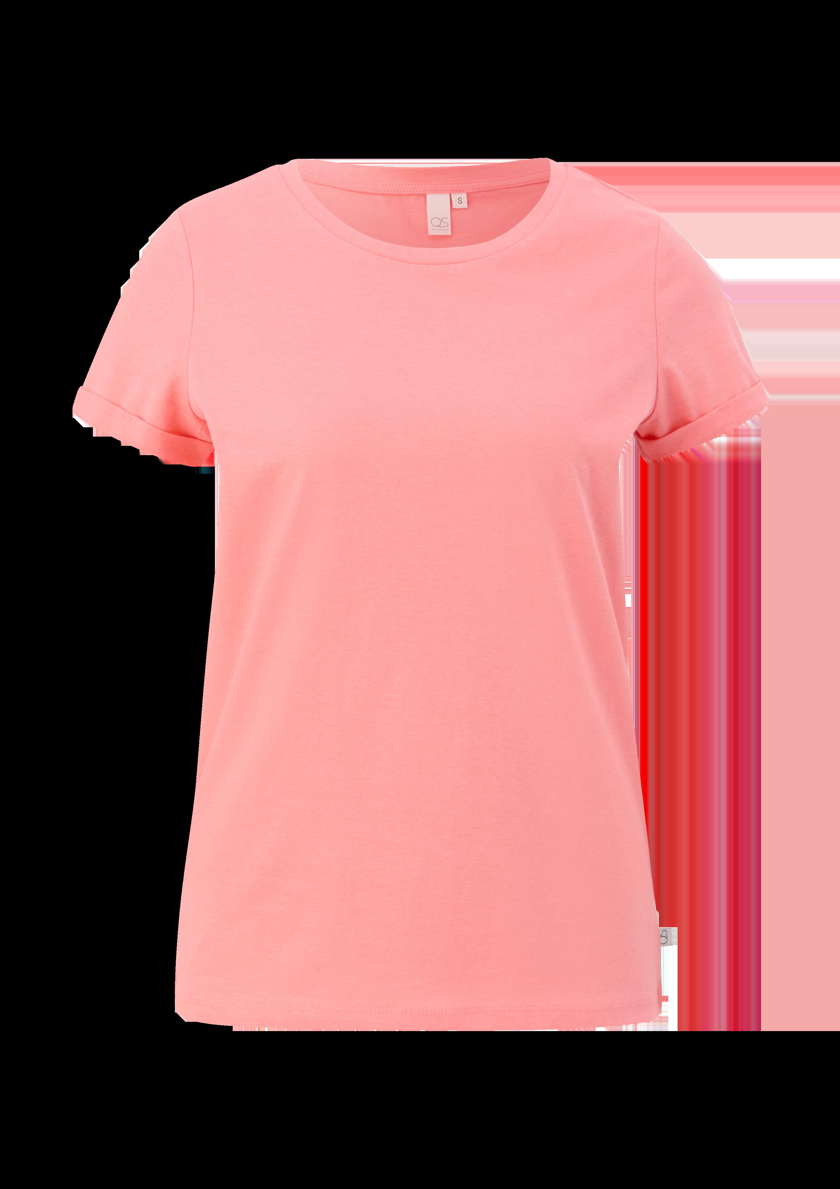T-Shirt mit aufgekrempelten Ärmelabschlüssen  2064174-4281