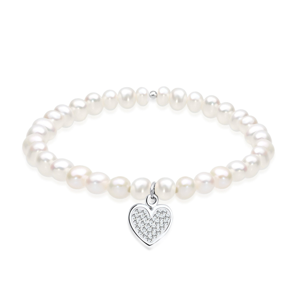 Elli Elli Bracelet Herz Perle Kristalle 925 Silber Bracelet
