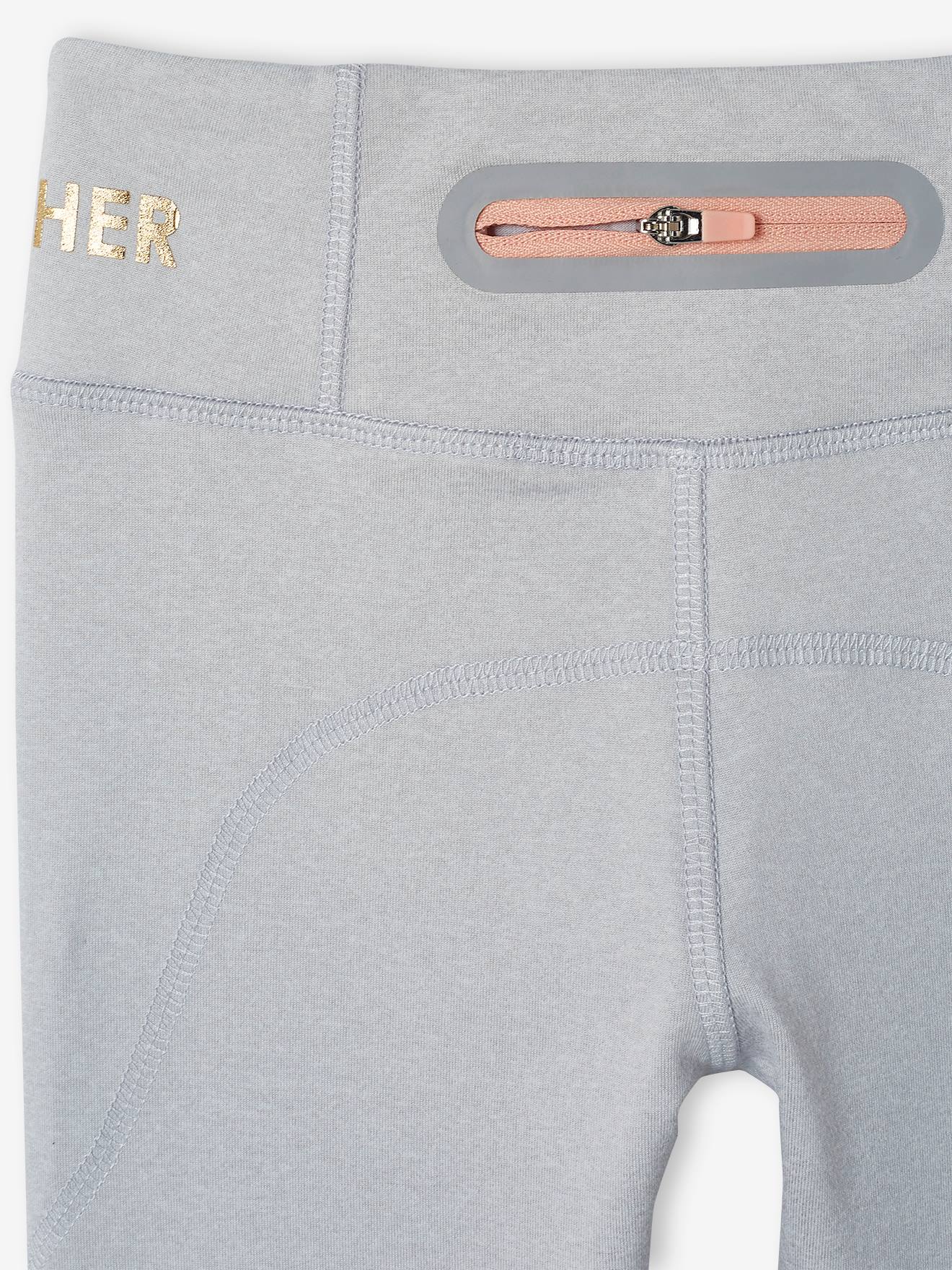 Ensemble de sport sweat zippé et legging technique fille pêche