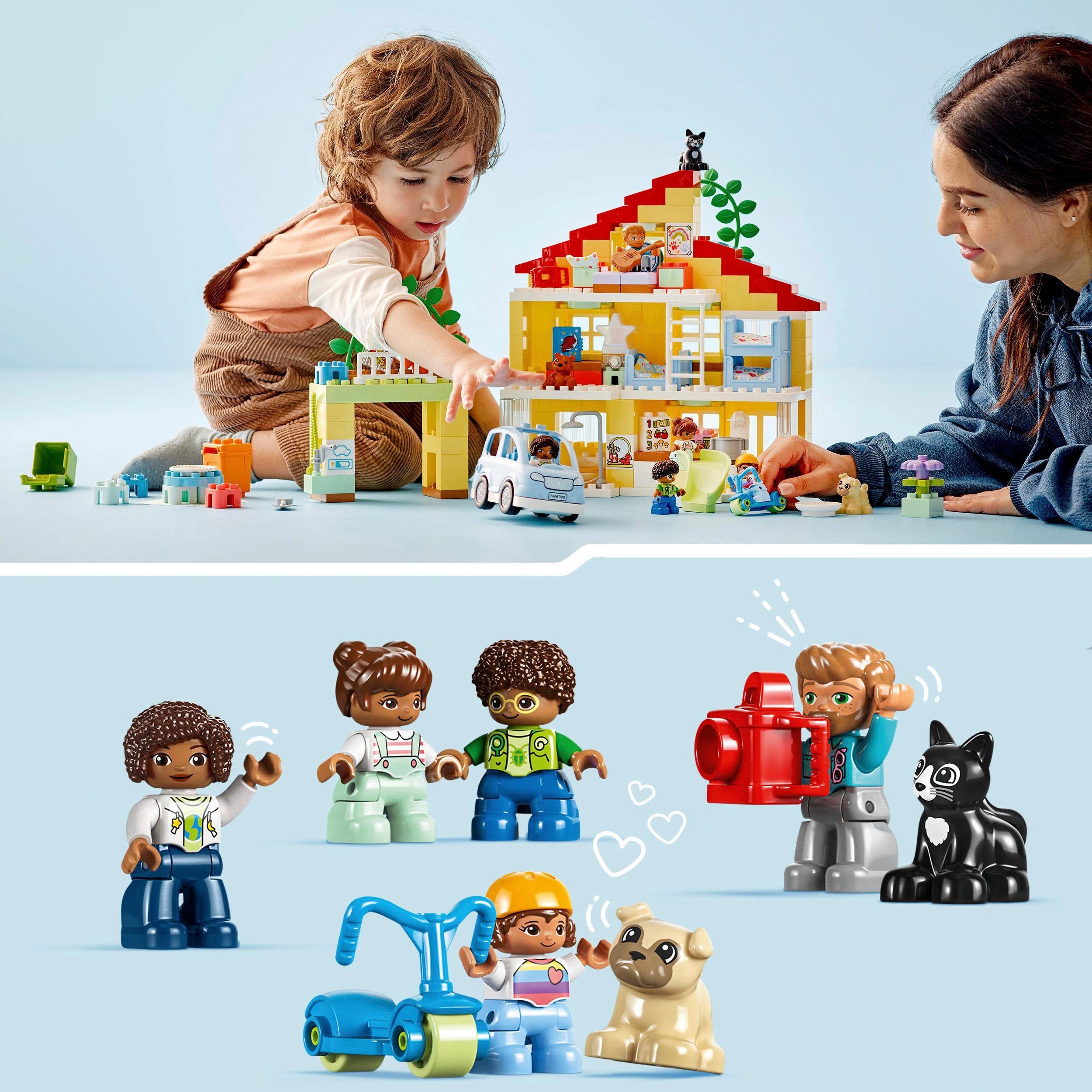 LEGO® Konstruktionsspielsteine 3-in-1-Familienhaus (10994), LEGO® DUPLO, (218 St), Made in Europe