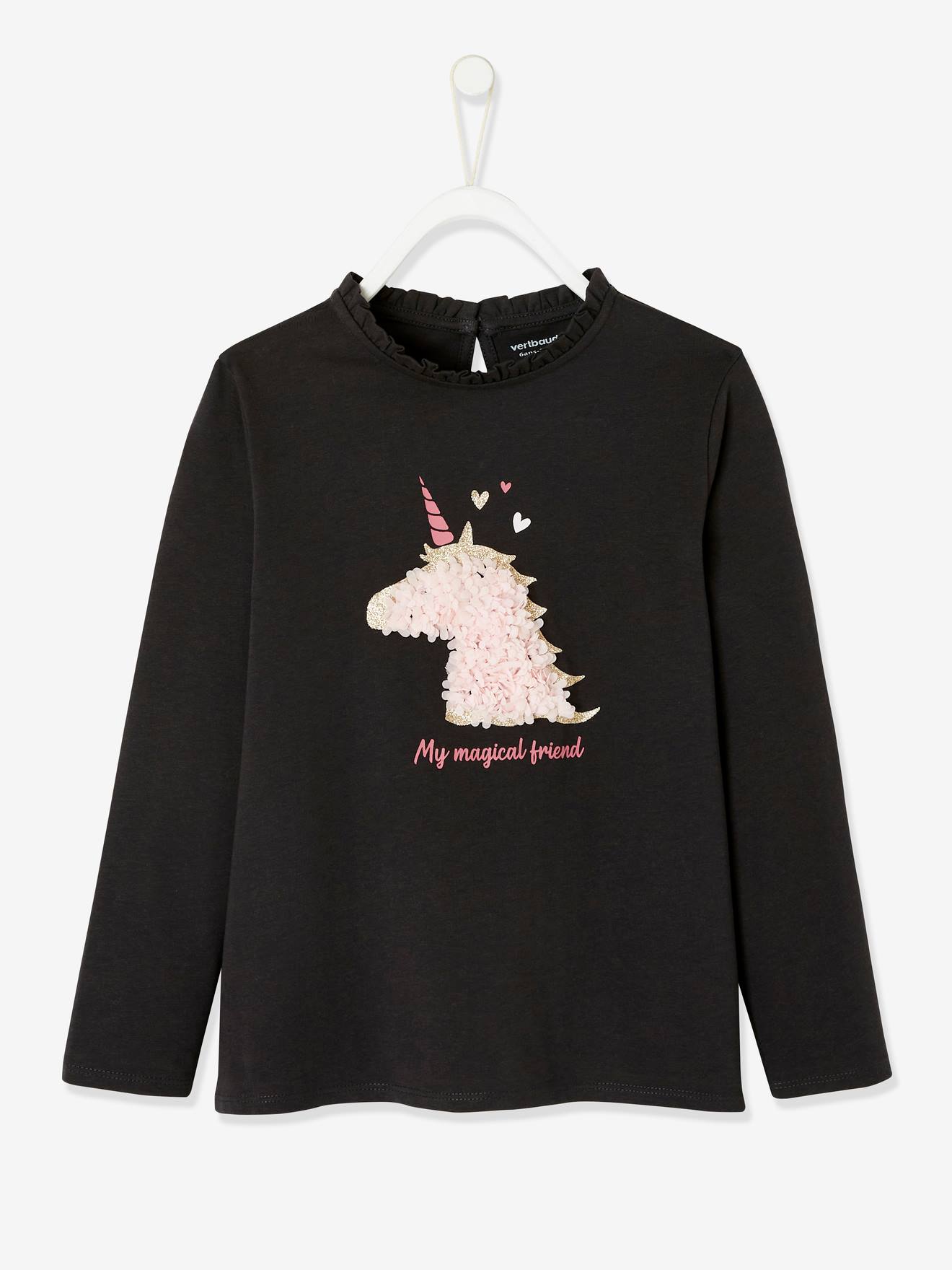 Vertbaudet Mädchen Shirt mit Rüschendetails - wollweiß