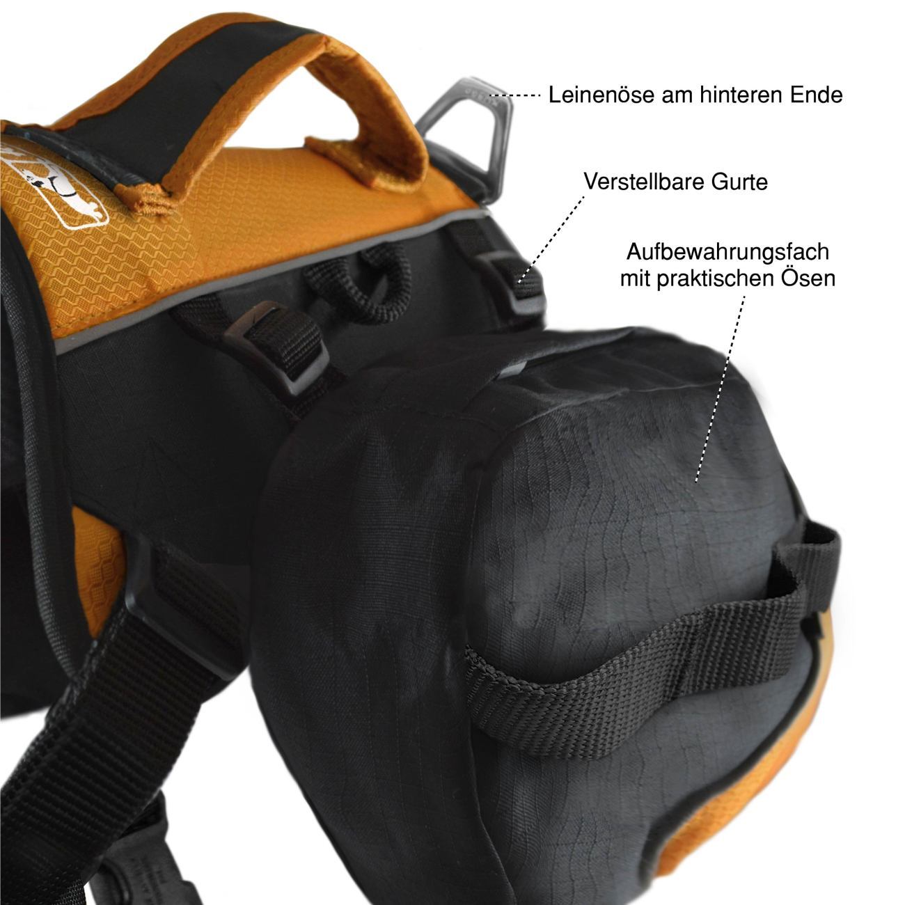 Kurgo Tragetaschen Kurgo Baxter Hunderucksack schwarz/ orange M