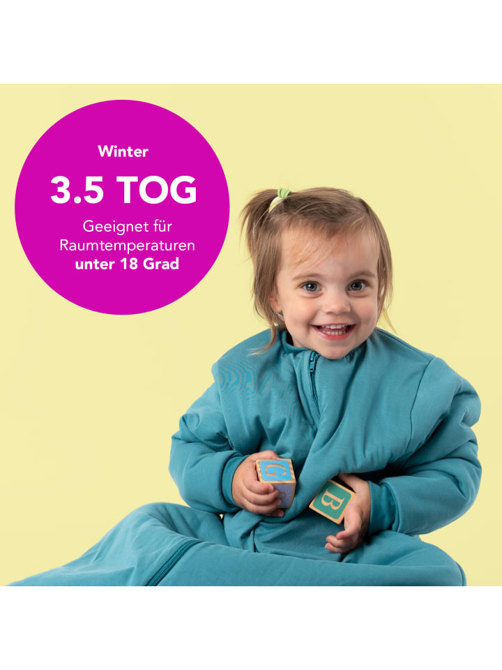 Schlummersack Babyschlafsack, 3.5 TOG in Petrol günstig kaufen 70 cm