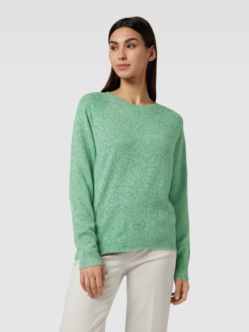 Strickpullover mit Rundhalsausschnitt Modell 'DOFFY' in apfelgrün