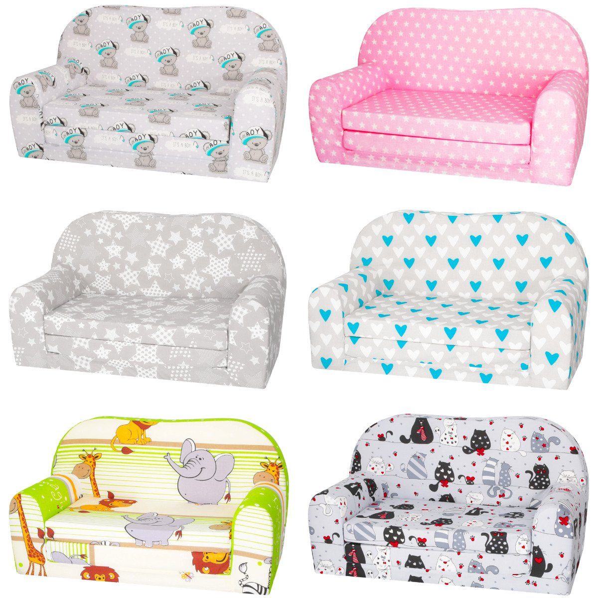 Stillerbursch Schlafsofa Kindersofa Kindersessel Minisofa Klappsofa Kindercouch Baumwolle Modell 2