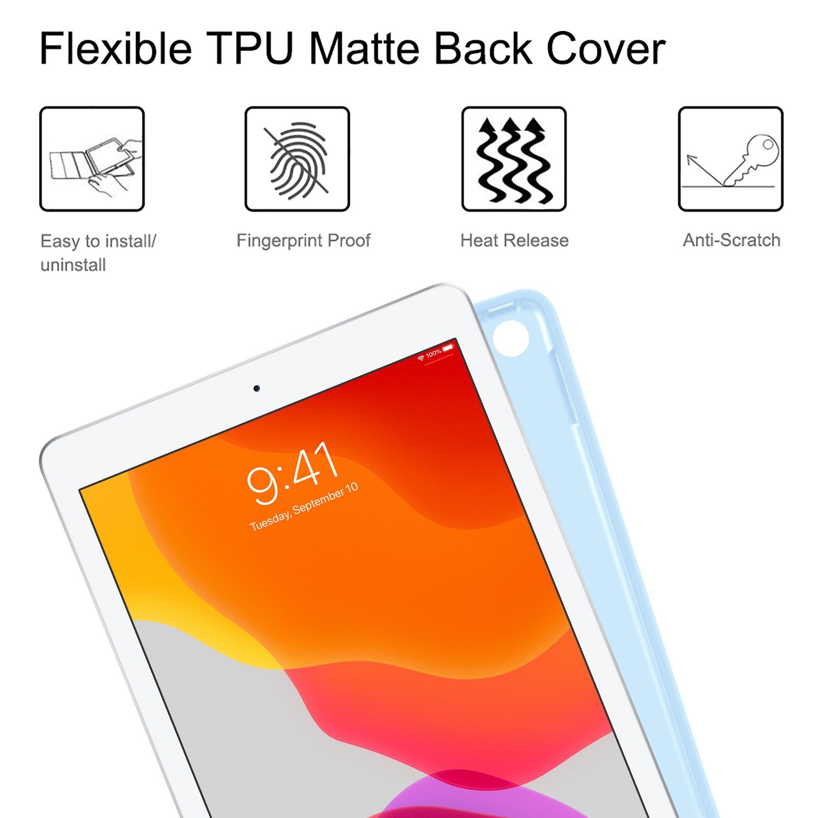 Fintie Tablet-Hülle TPU Tastatur Hülle für iPad 10.2 Zoll (9/8/7 Gen - 2021/2020/2019), mit Pencil Halter und magnetisch Tastatur mit QWERTZ Layout