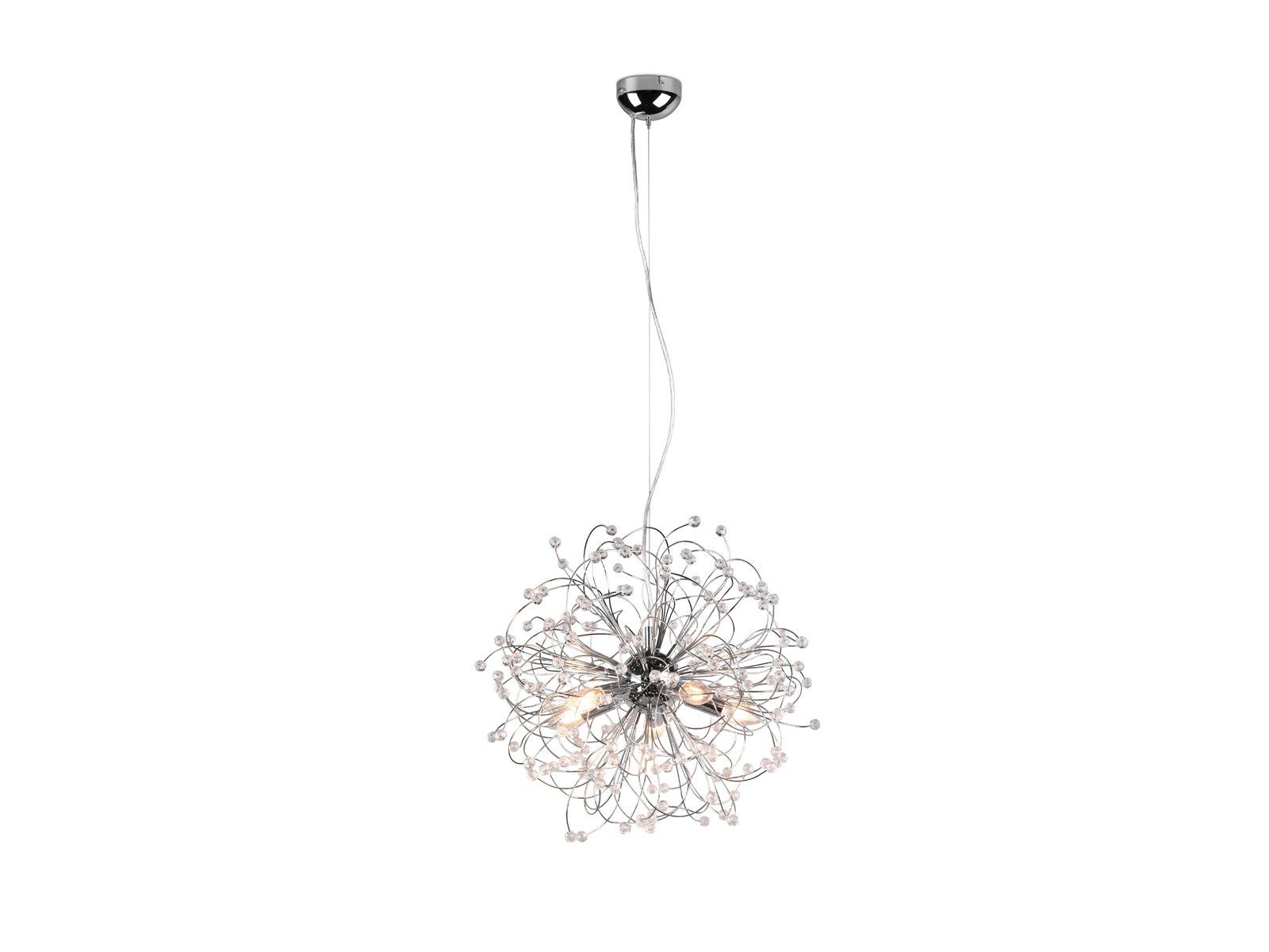 meineWunschleuchte LED Pendelleuchte, Dimmfunktion, LED wechselbar, warmweiß, ausgefallene Designer Kristall-lampe für Treppenhaus & Galerie, Ø 55cm