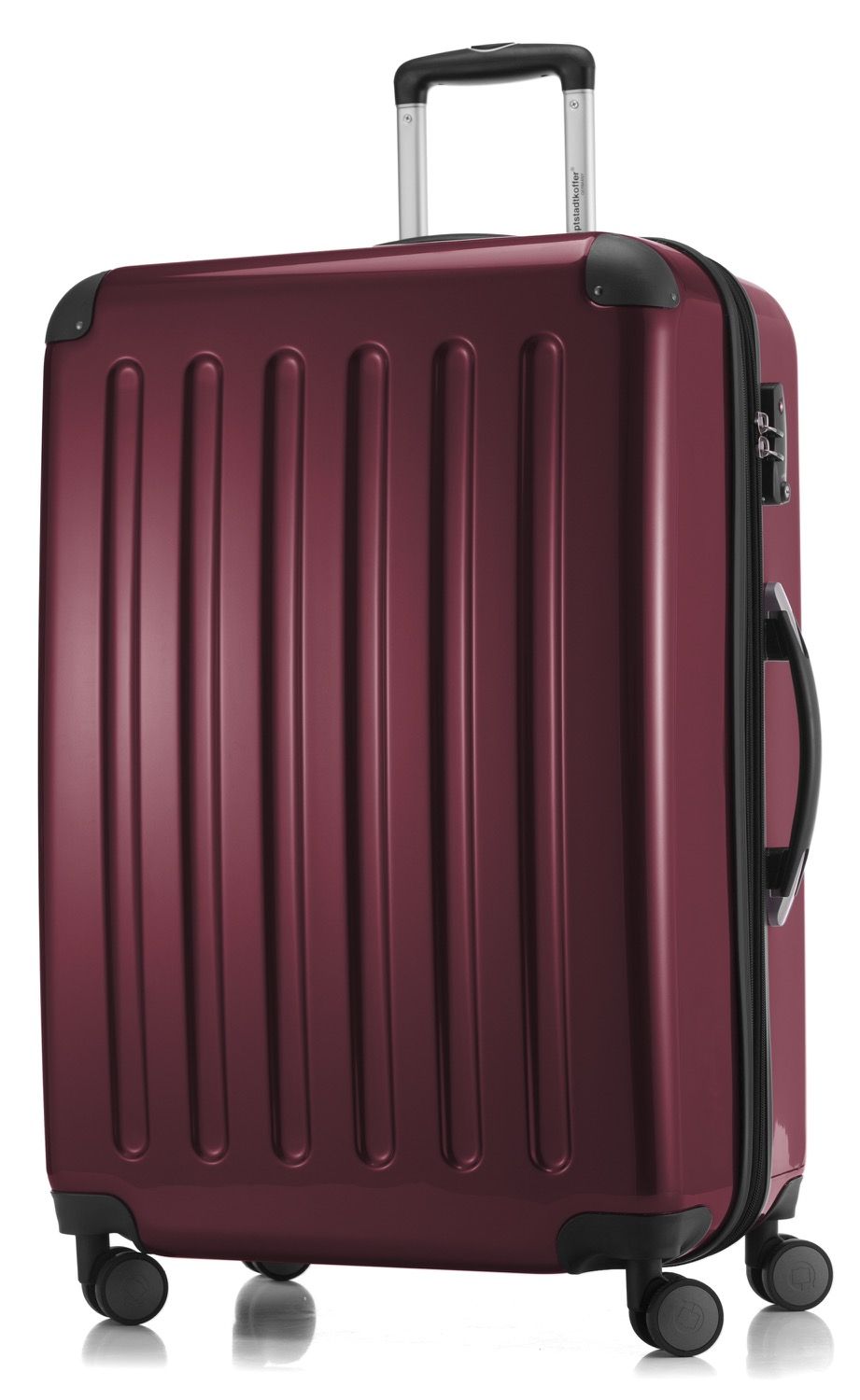 Alex - suitcase hard shell dark blue glossy, TSA, 65 cm, 74 liters