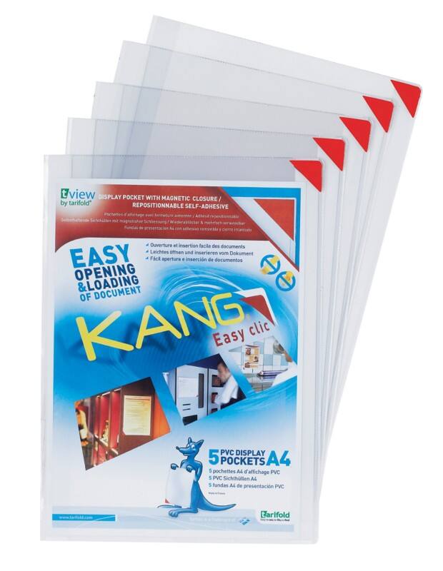 Djois Kang Klarsichthülle DIN A4 Transparent PVC (Polyvinylchlorid) 5 Stück