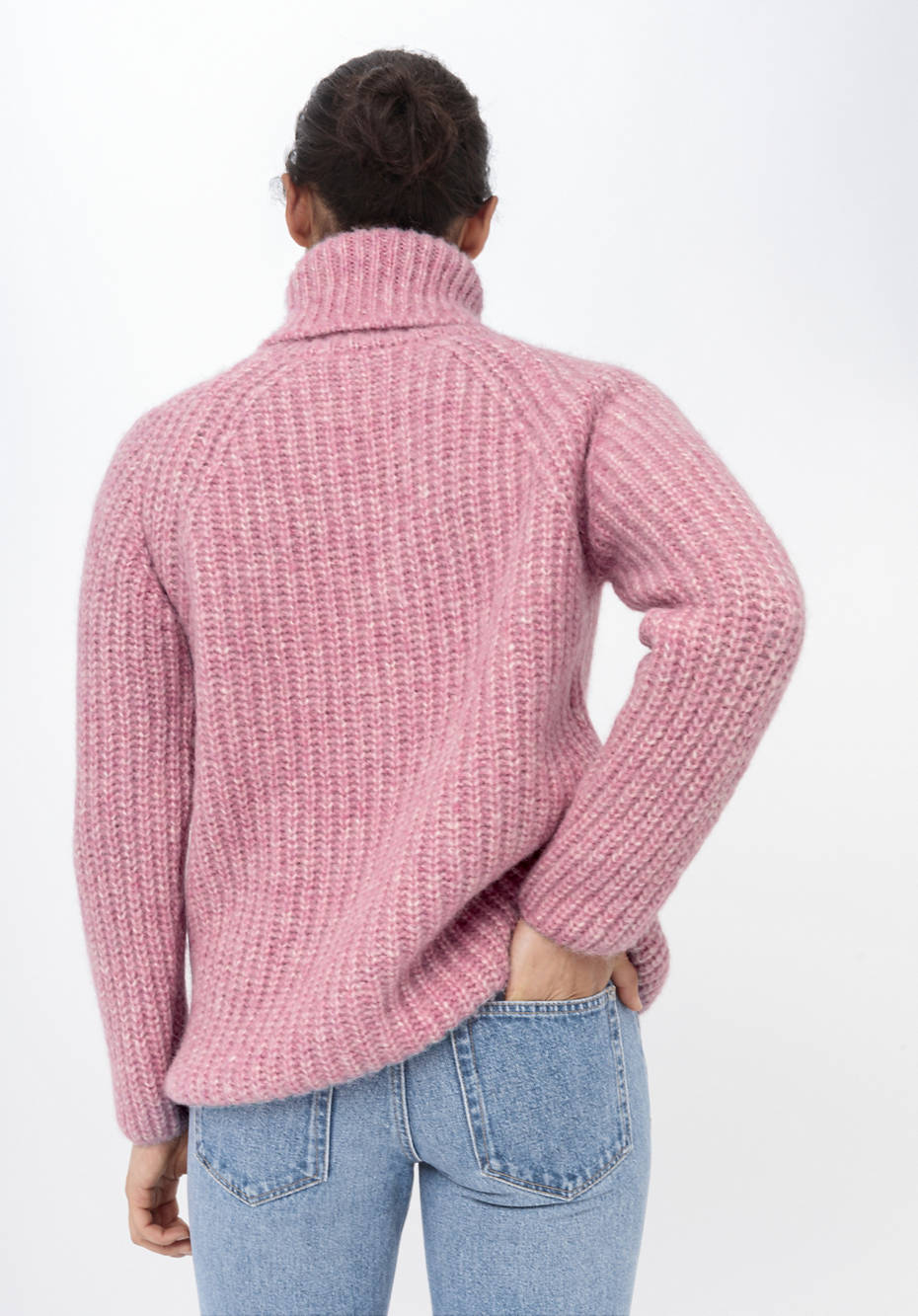 Rollkragenpullover aus Alpaka mit Bio-Baumwolle