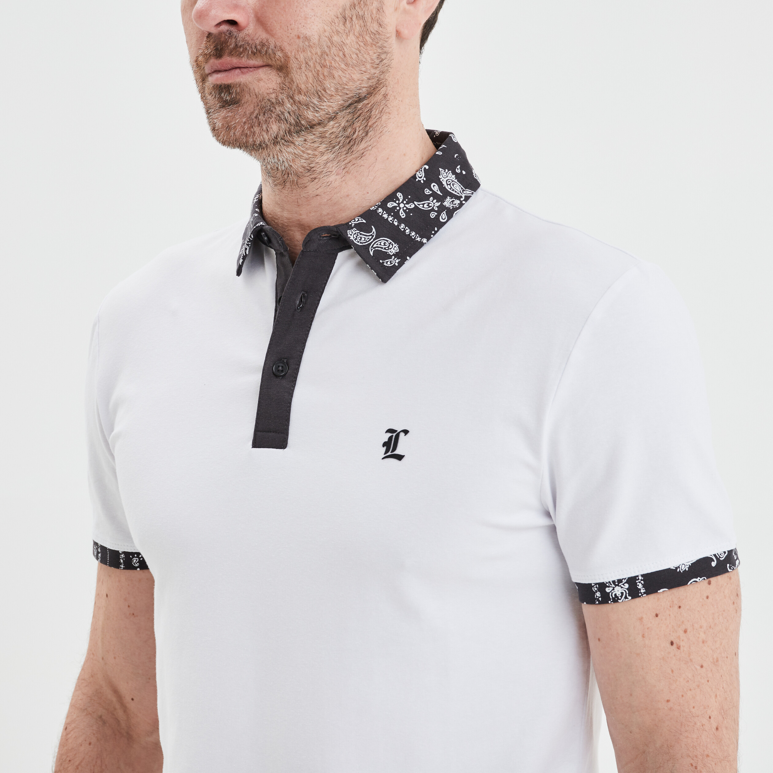 Polo droit manches courtes coton Liberto blanc homme | La Halle