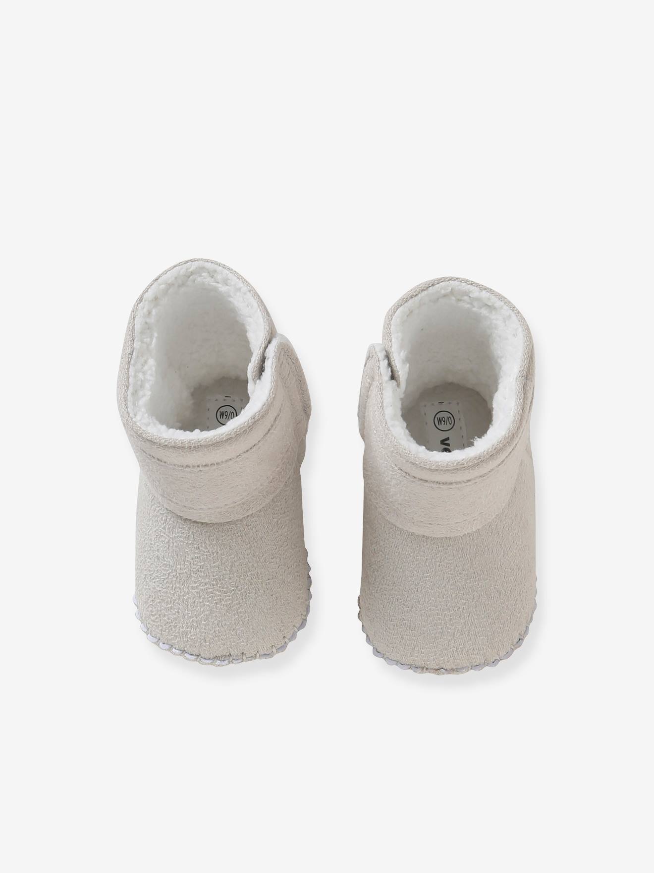 Chaussons de parc bottillons fourrés bébé gris