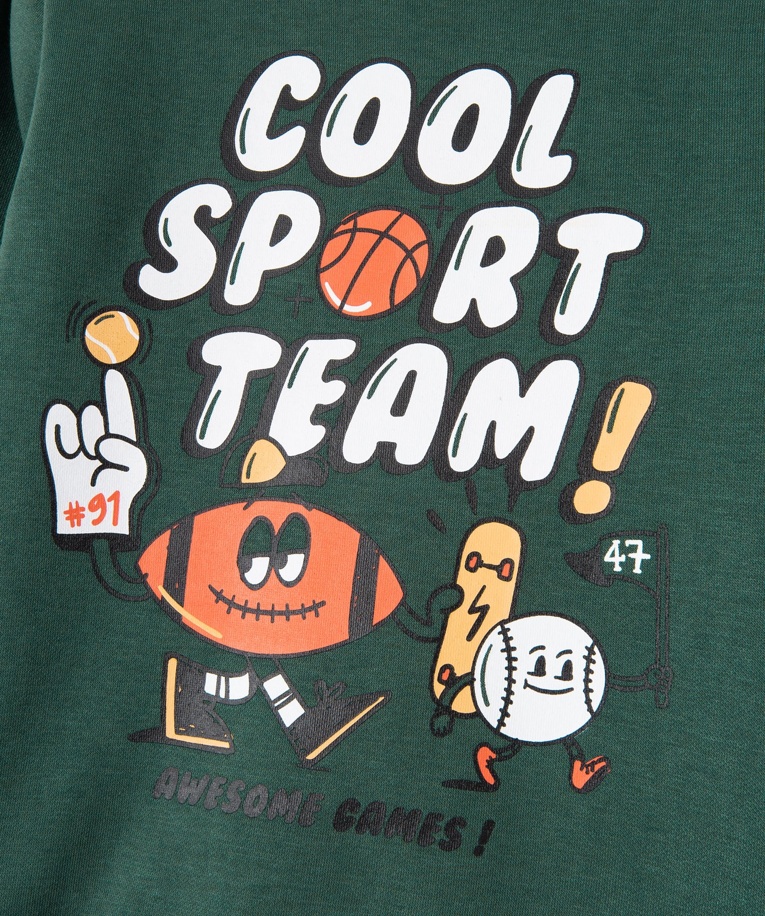 Sweat molletonné avec motif XL Garçon vert | GEMO