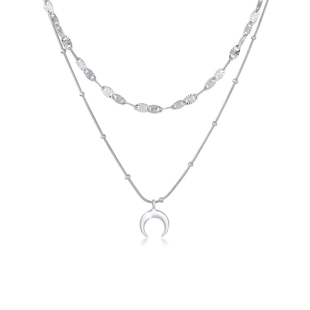 Elli Elli Collier Pendentif Demi-Lune Astro Trend en argent sterling 925 pour femme collier