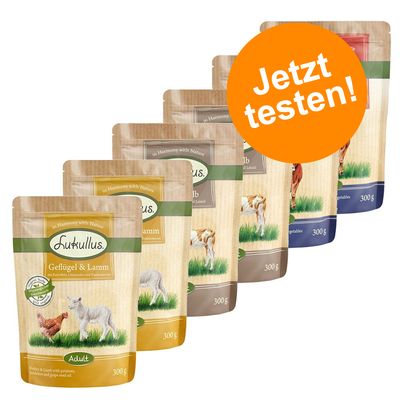 6 x 300 g Lukullus Naturkost Adult getreidefreier Probiermix